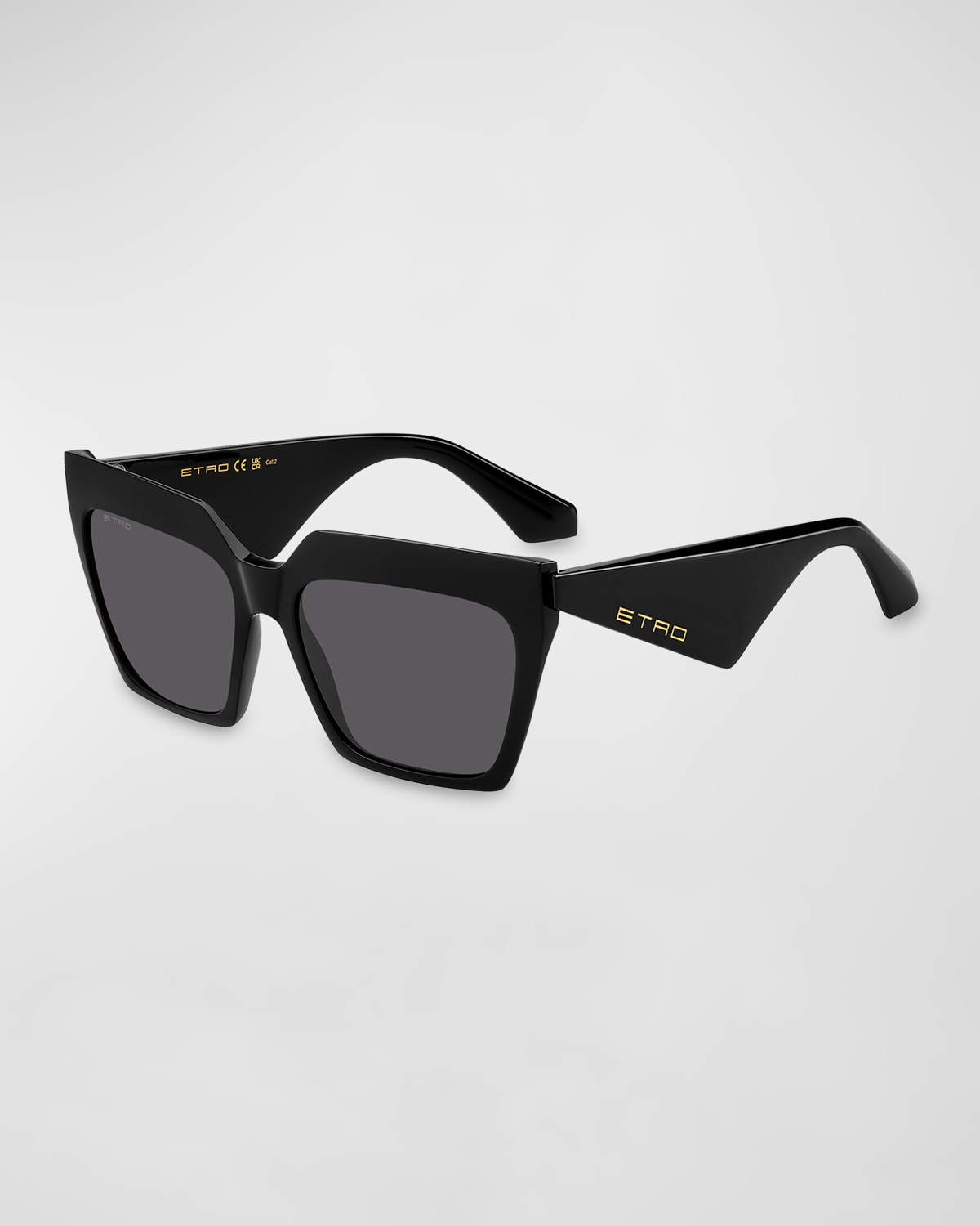 Etro Logo Acetate Butterfly Sunglasses In Black