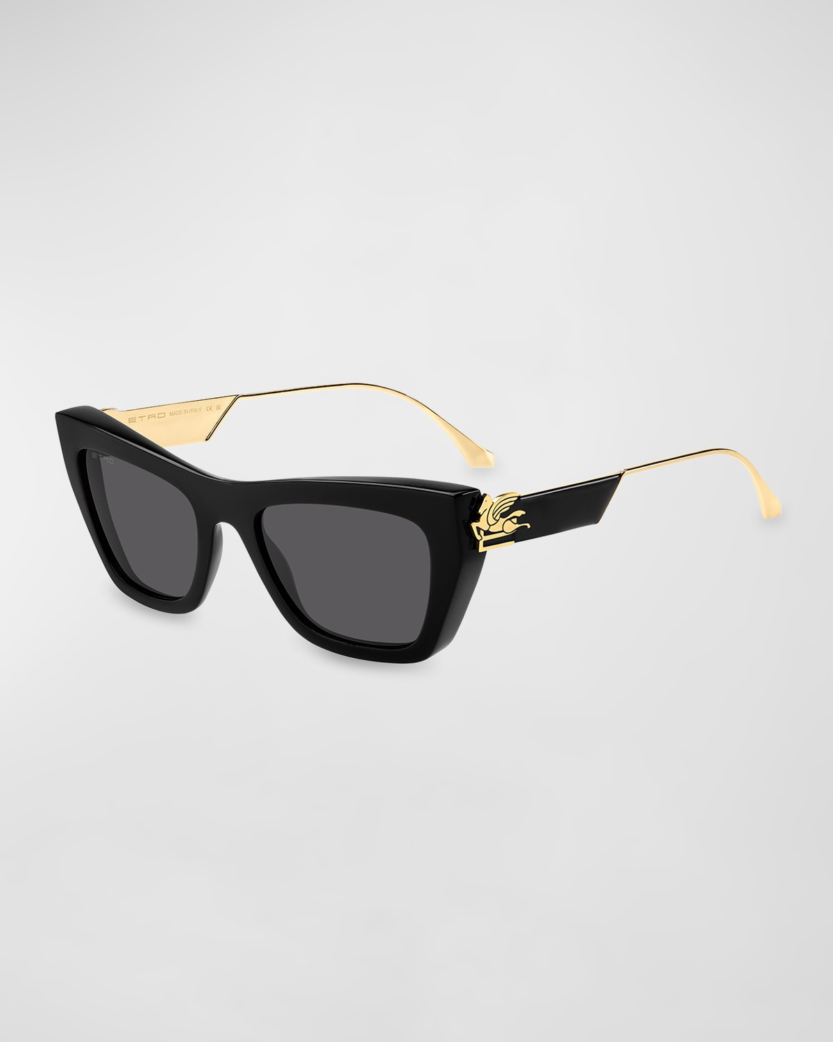 Etro Logo Acetate Cat-eye Sunglasses In 0807 Black Ir
