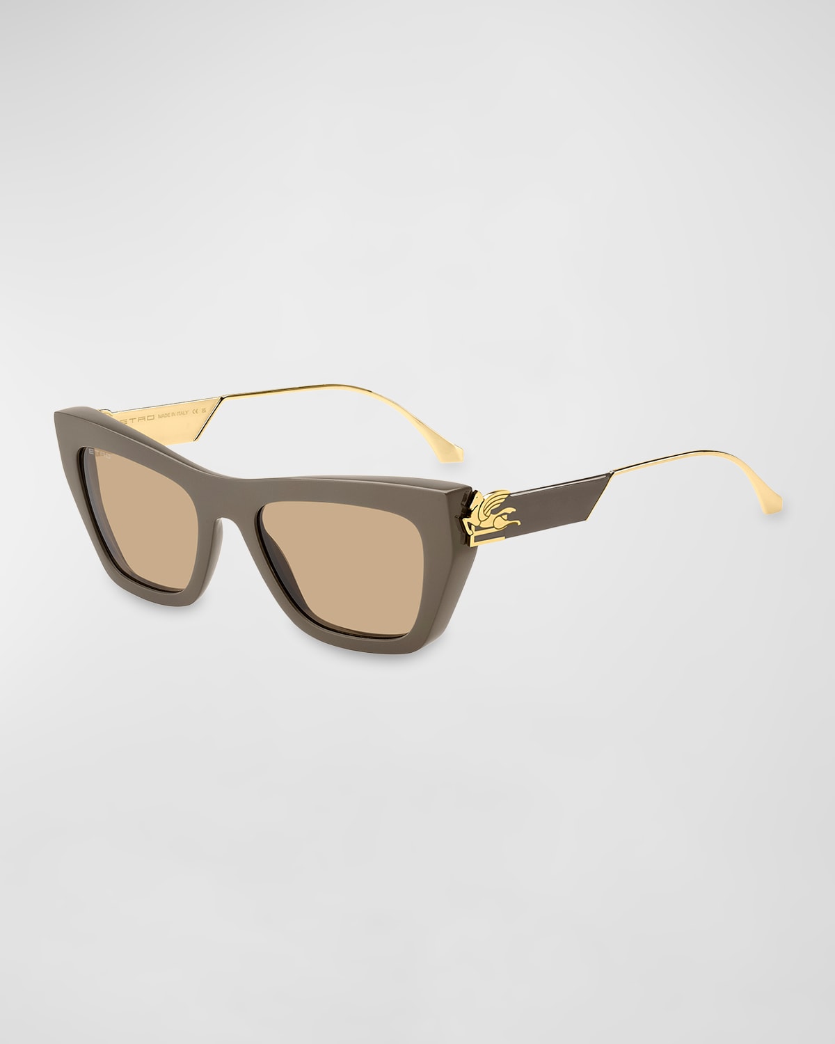 Etro Logo Acetate Cat-eye Sunglasses In Brown