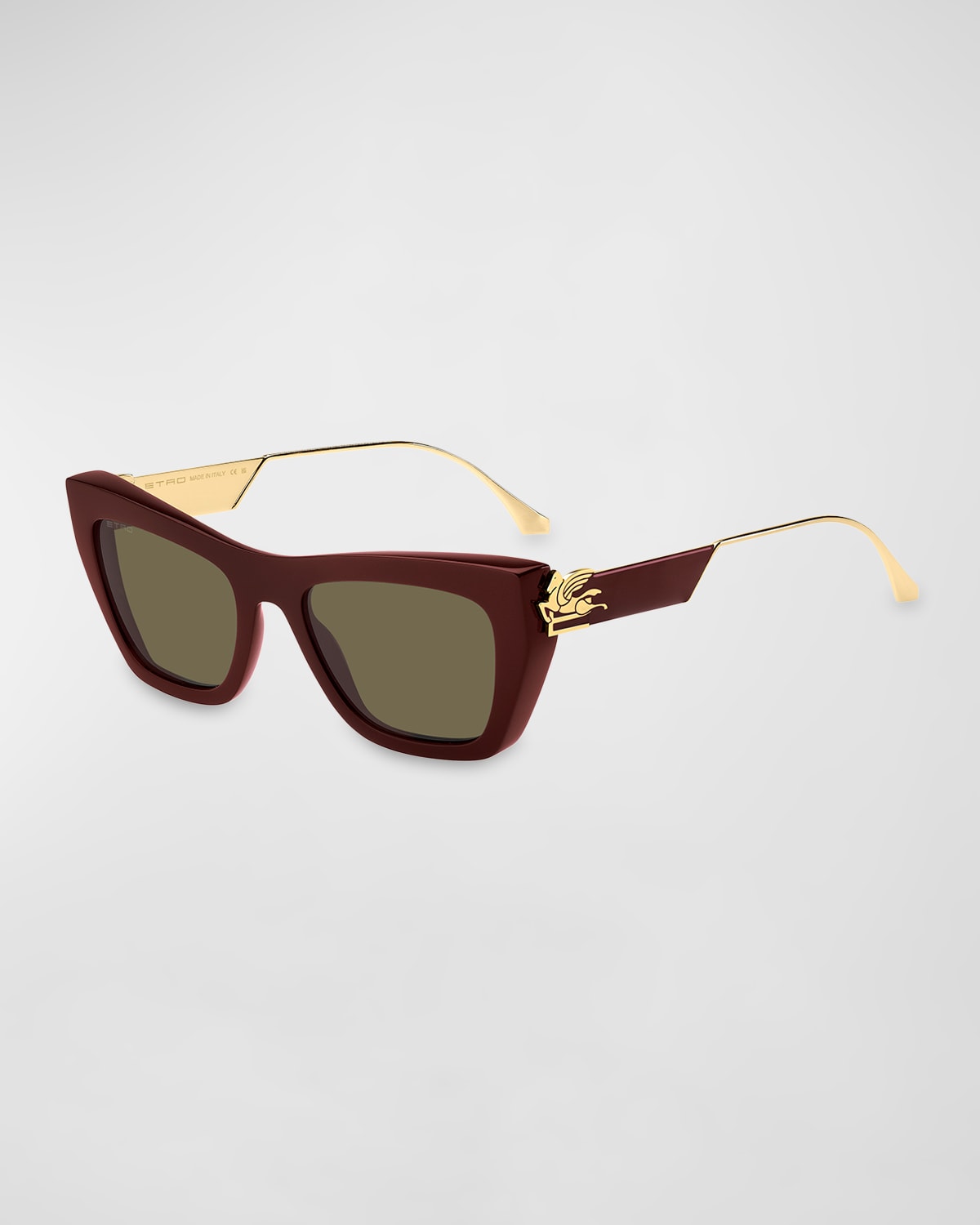Shop Etro Logo Acetate Cat-eye Sunglasses In 0lhf Burgundy Qt