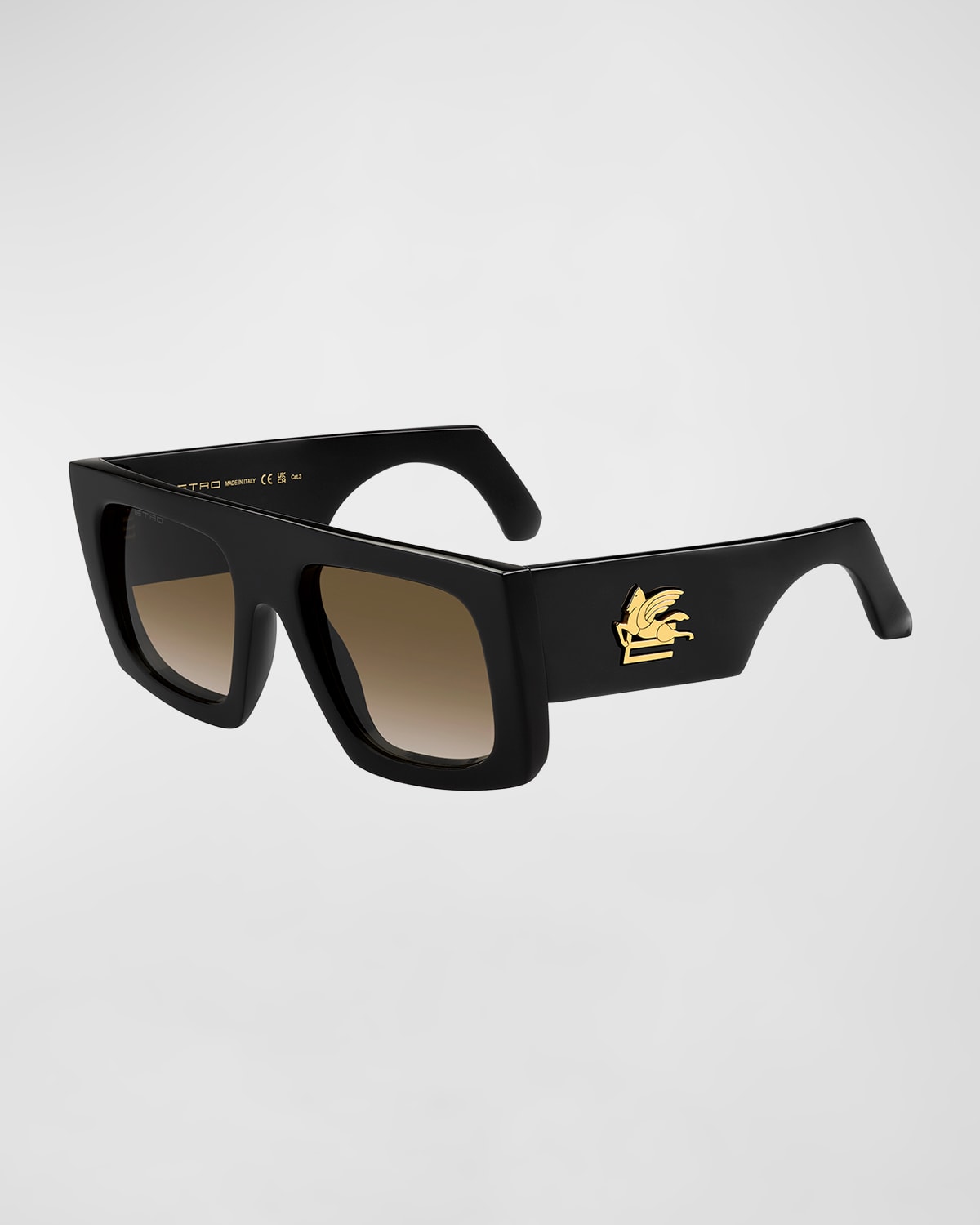 Shop Etro Screen Plastic Square Sunglasses In 0807 Black Ha