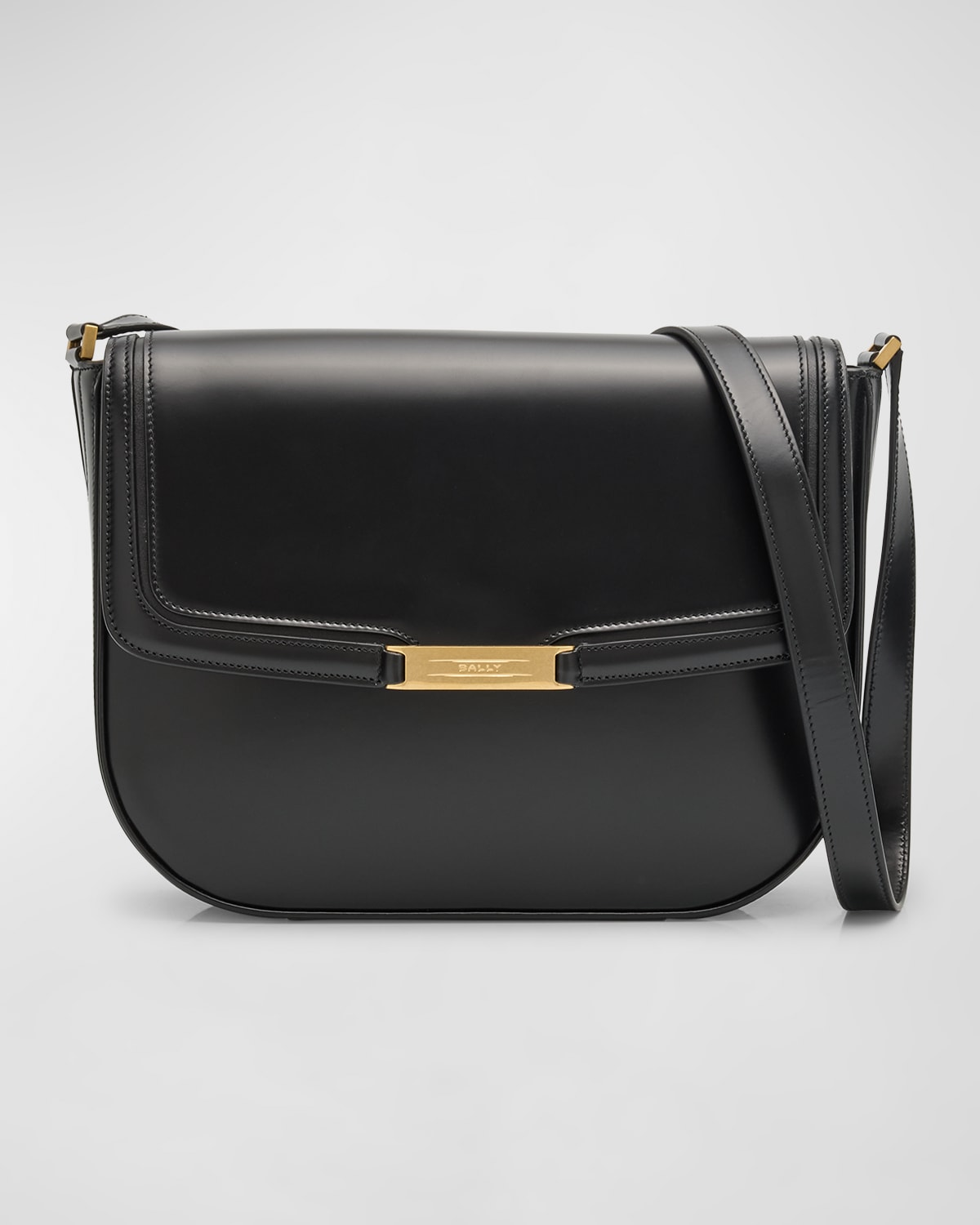 Bally Men's Deco Brushed Leather Crossbody Bag In Blackoro
