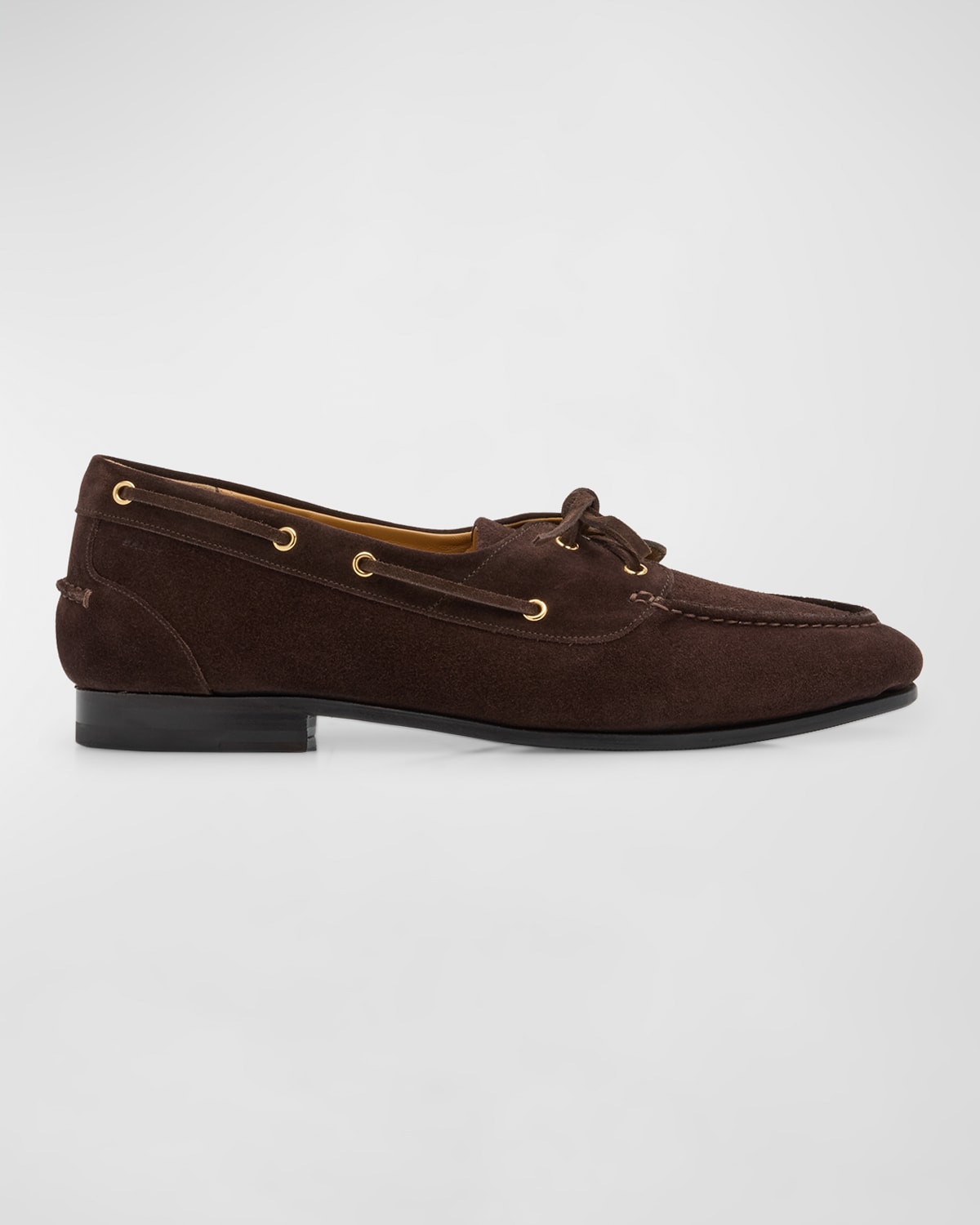Shop Bally Men's Plume Leather Boat Shoes In Ebano 21