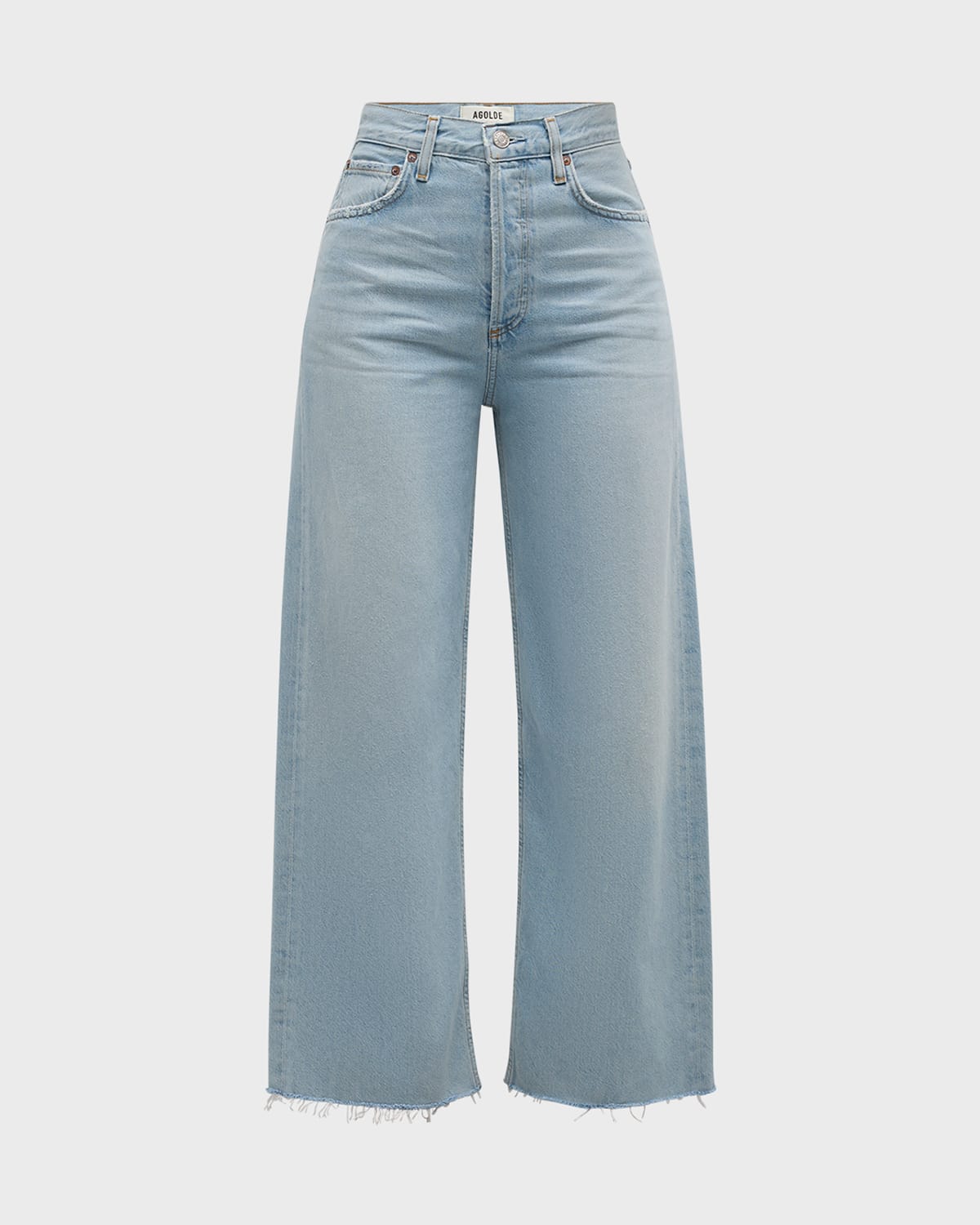 Agolde Ren Distressed Wide-leg Jeans In Smash