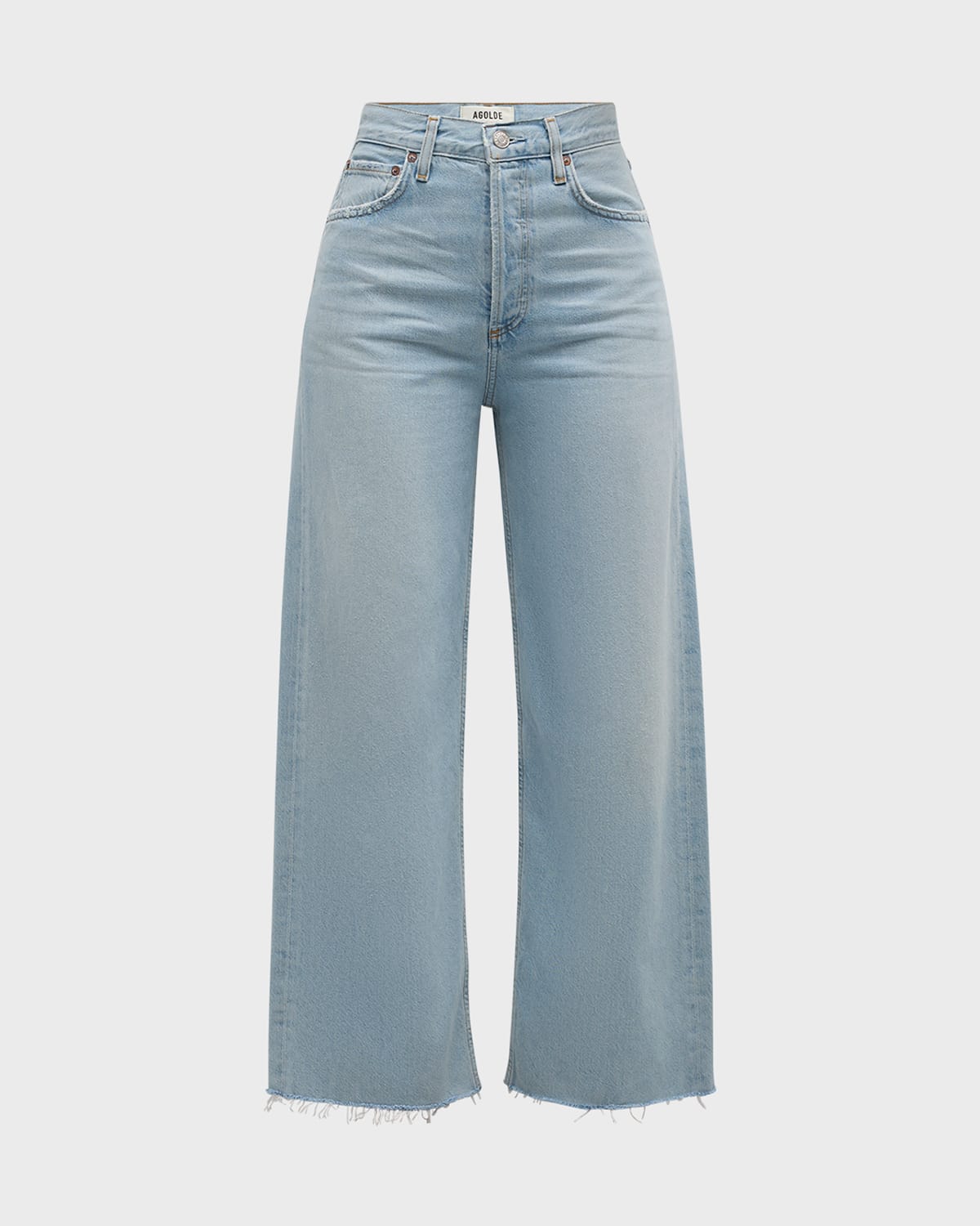 Shop Agolde Ren High-rise Wide-leg Jeans In Smash