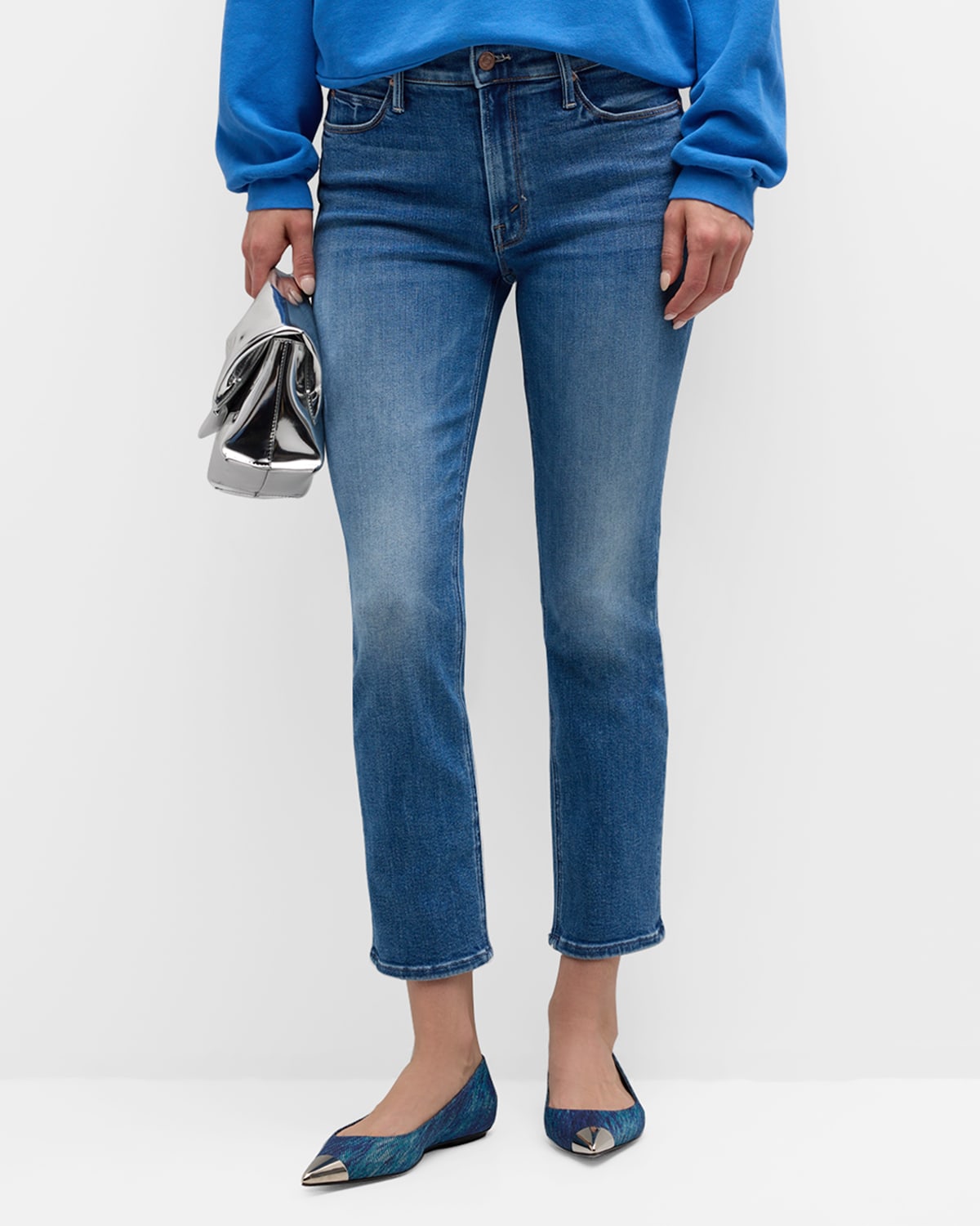 Shop Mother The Mid Rise Dazzler Crop Jeans In Different Strokes