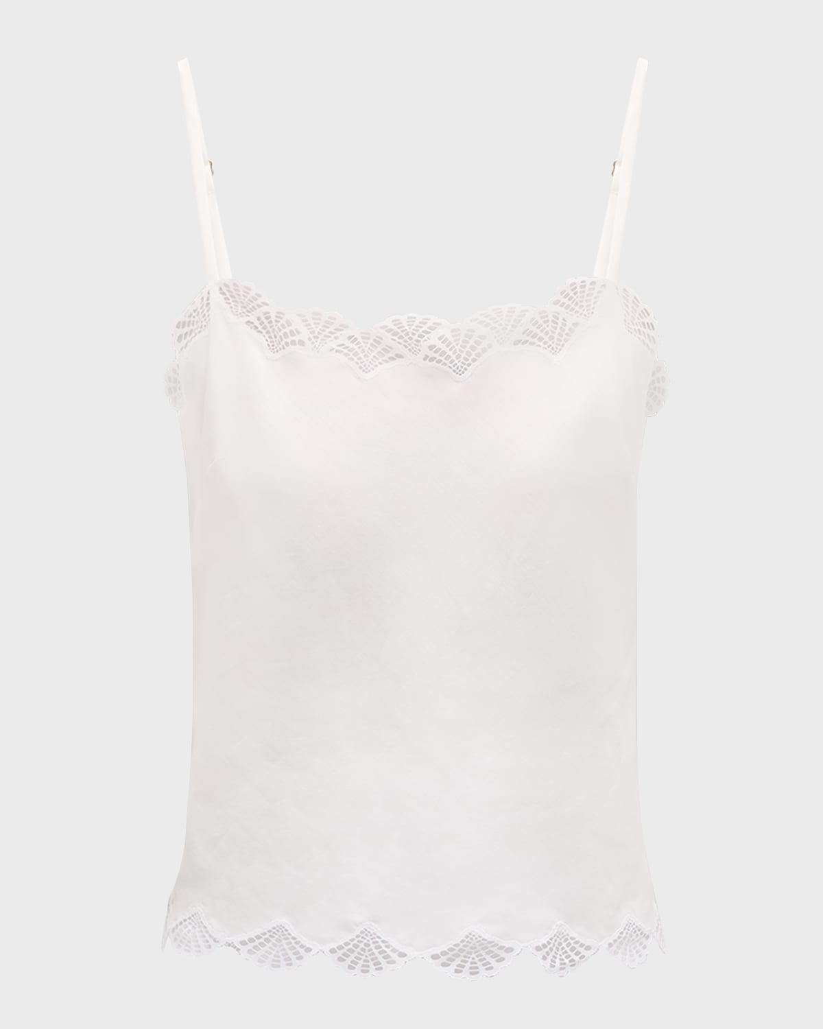 Shop Natori Colette Lace-trim Cami Pajama Set In White