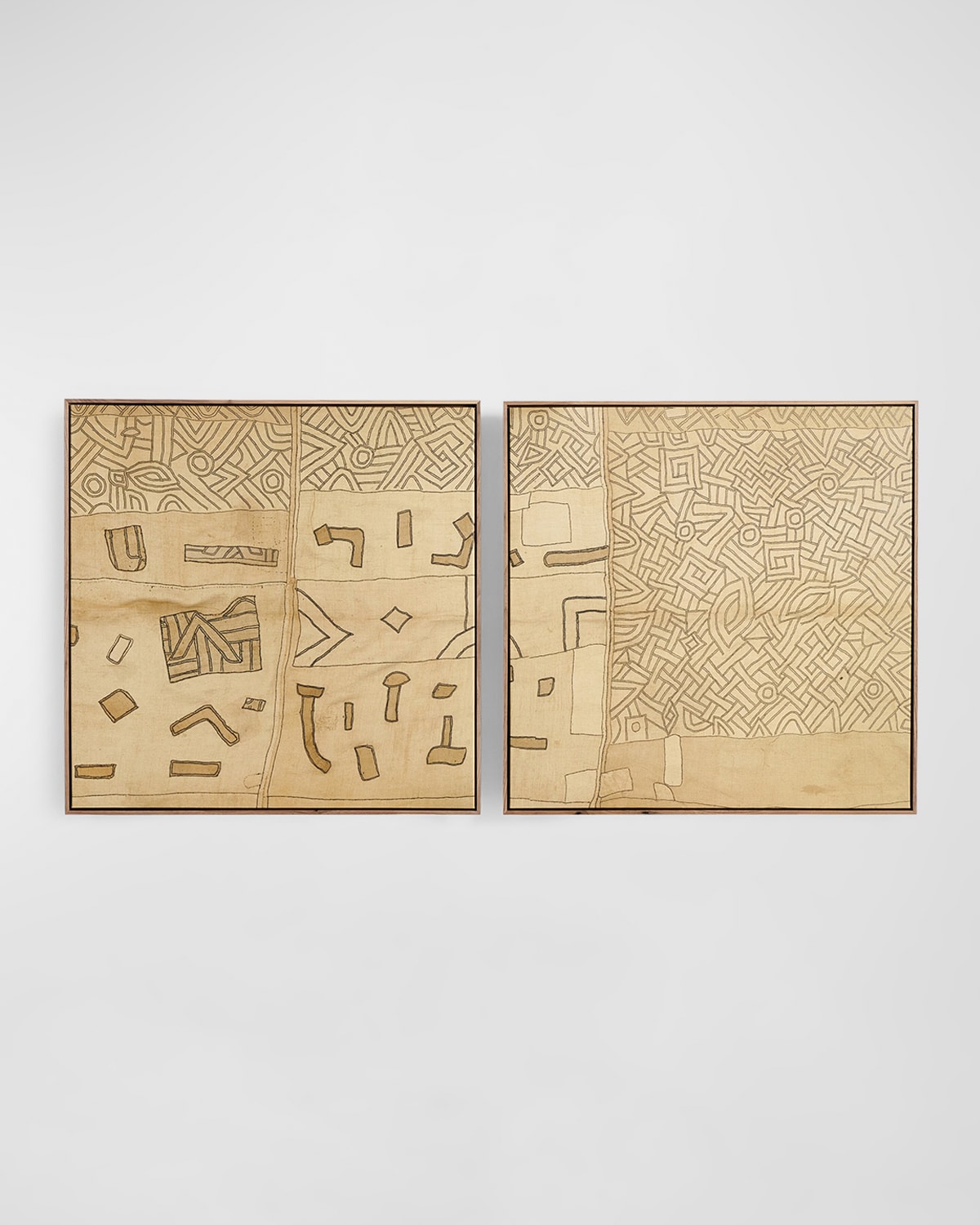Four Hands Art Studio Kuba Diptych By Fh Art Studio In Taupe