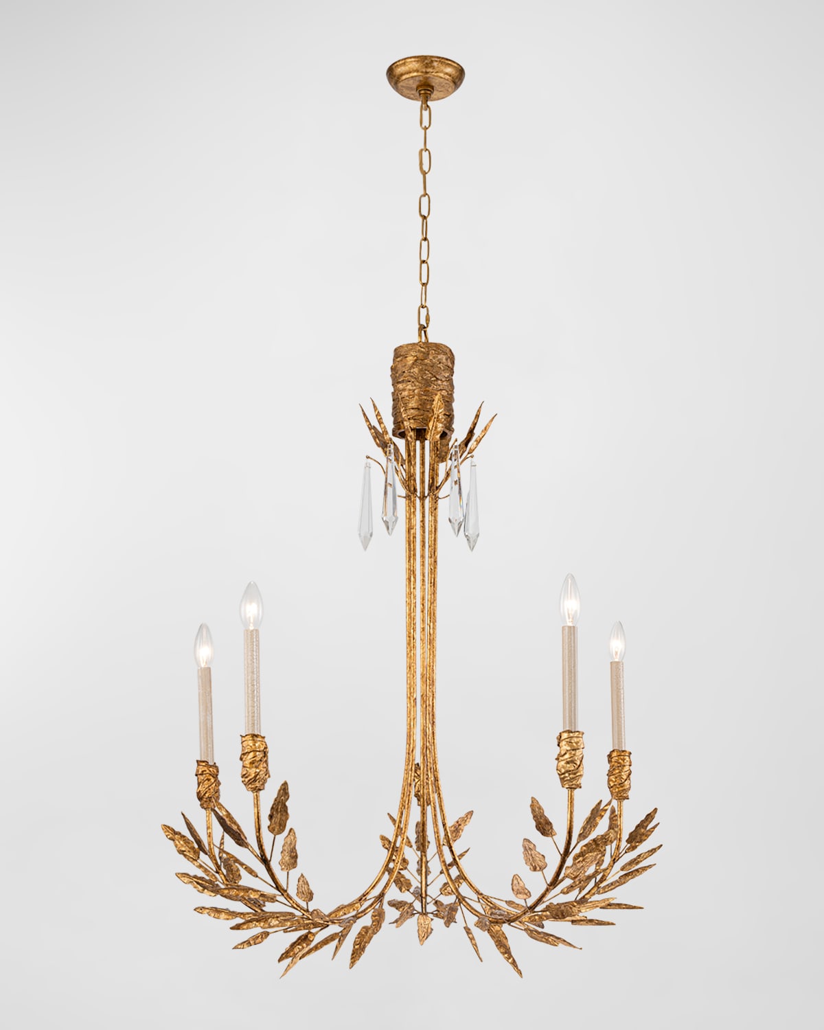 Shop Lucas + Mckearn Palm D'or 5-light Chandelier In Gold