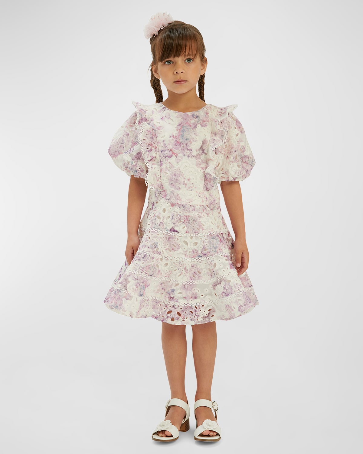 Shop Bardot Junior Girl's Annika Floral-print Mini Dress In Lilac Lily