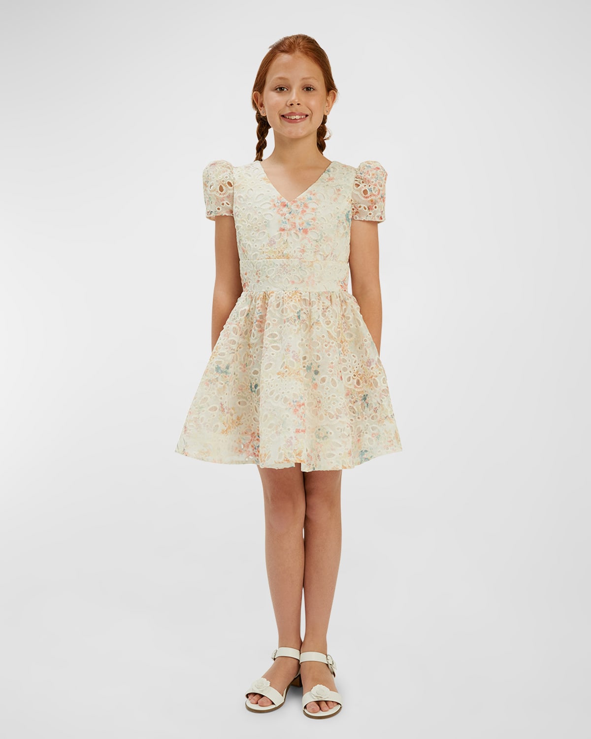 Bardot Junior Kids' Girl's Sirena Embroidered Mini Dress In Yellow
