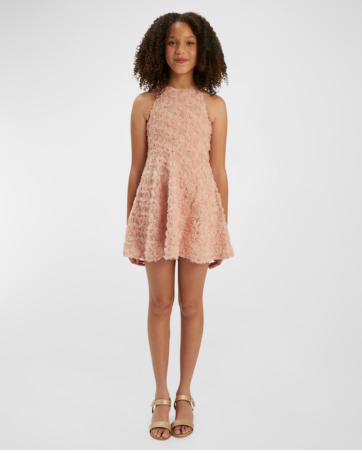 Shop Bardot Junior Girl's Lizelle Rosette Dress In Dusty Rose