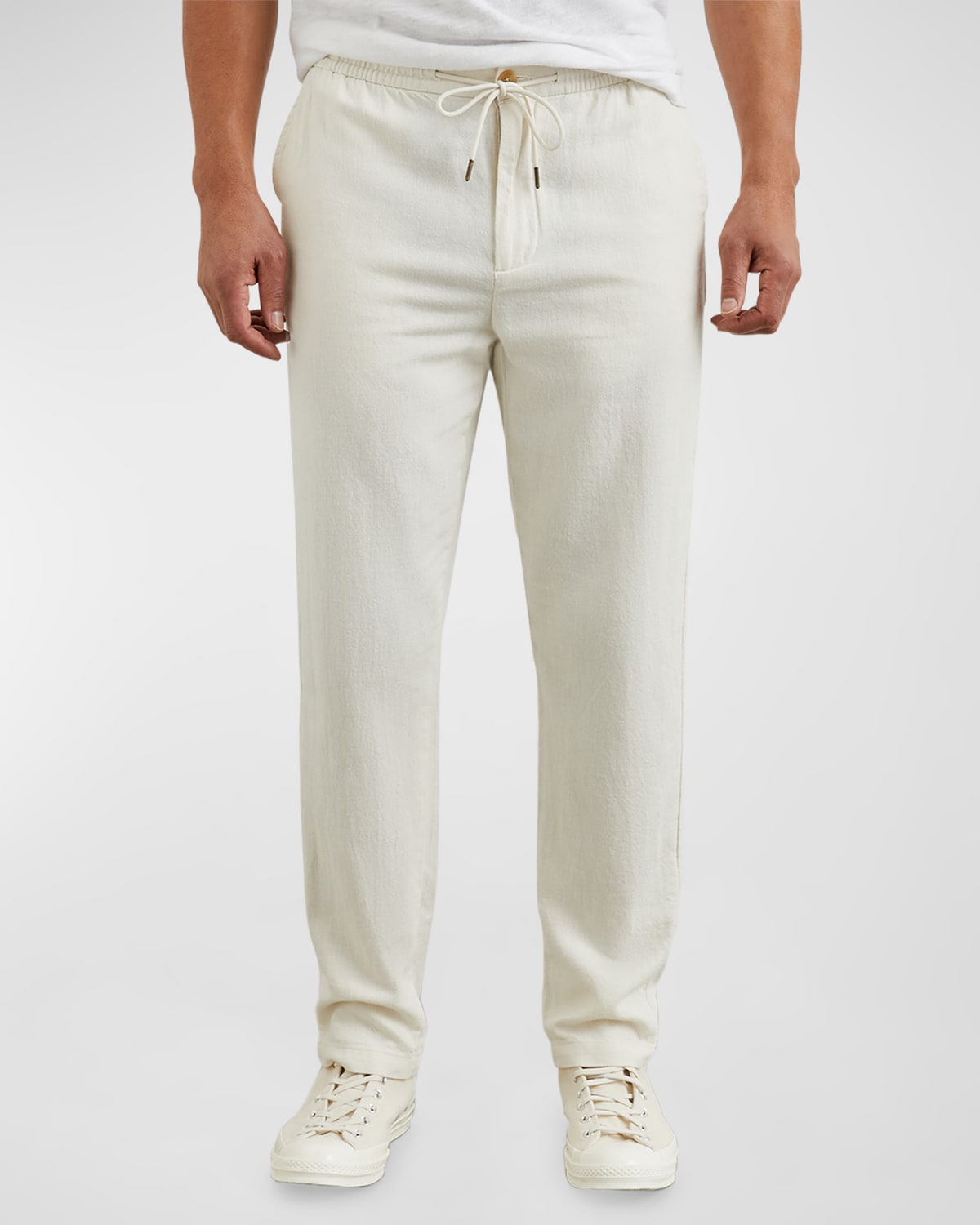 Shop Rails Men's Callum Cotton Linen Straight-leg Pants In Ecru