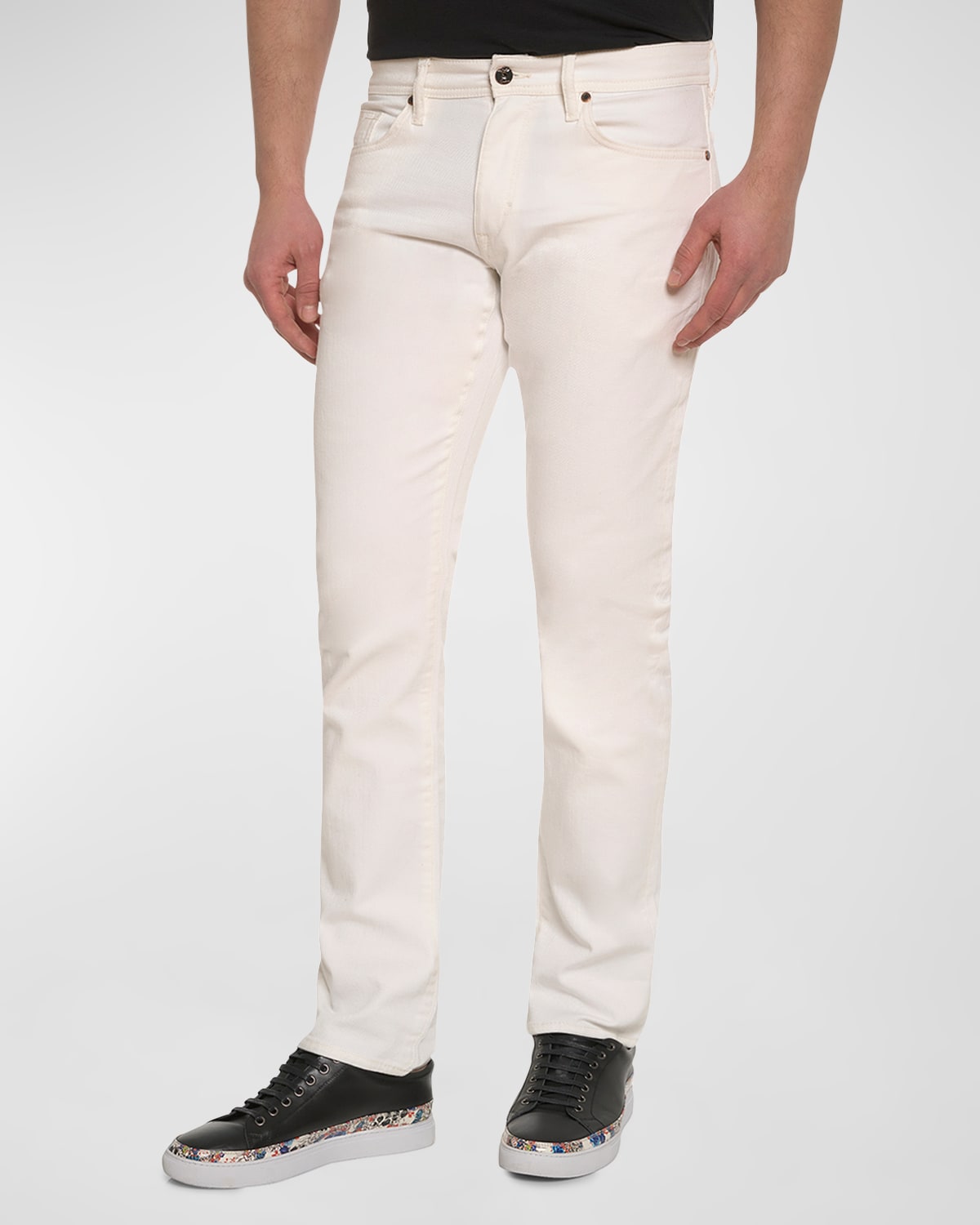 Shop Robert Graham Men's Kilmer Slim Fit 5-pocket Pants In White