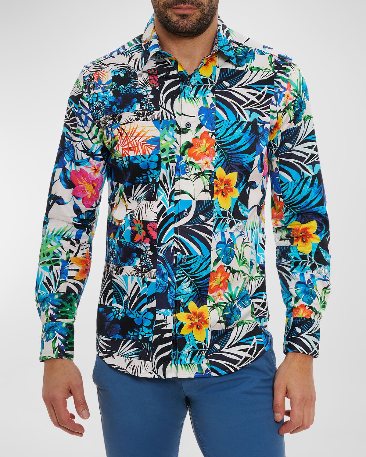 Shop Robert Graham Men's Tahiti Cotton Sport Shirt In Multi