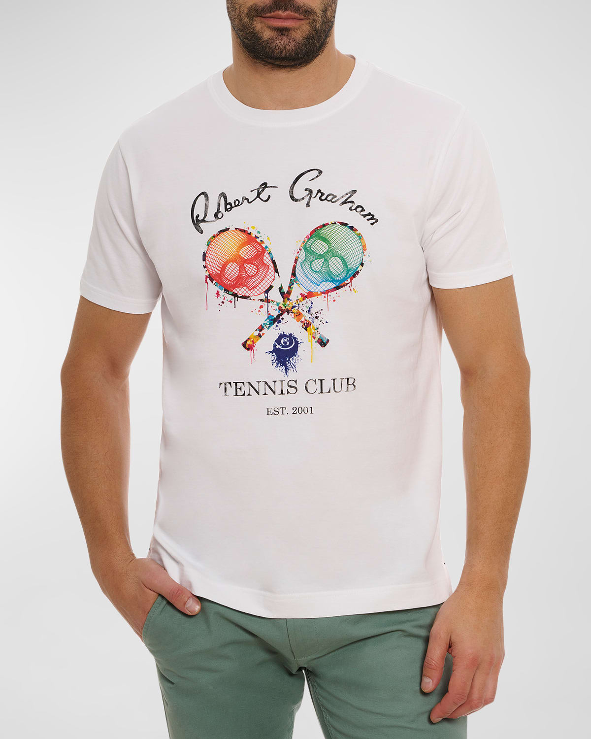 Shop Robert Graham Men's Tennis Club T-shirt In White