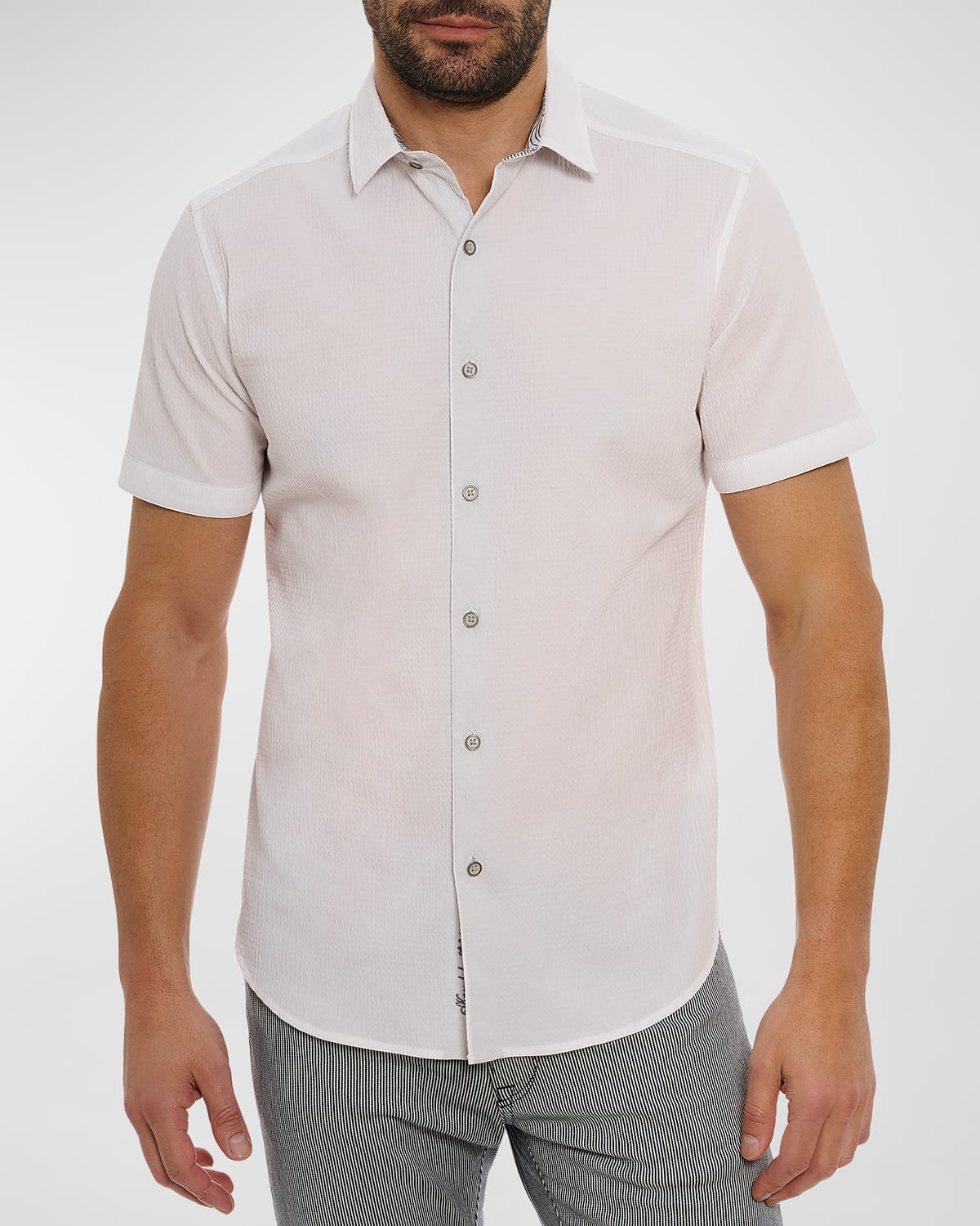 Shop Robert Graham Men's Shark Bite Short-sleeve Shirt In White