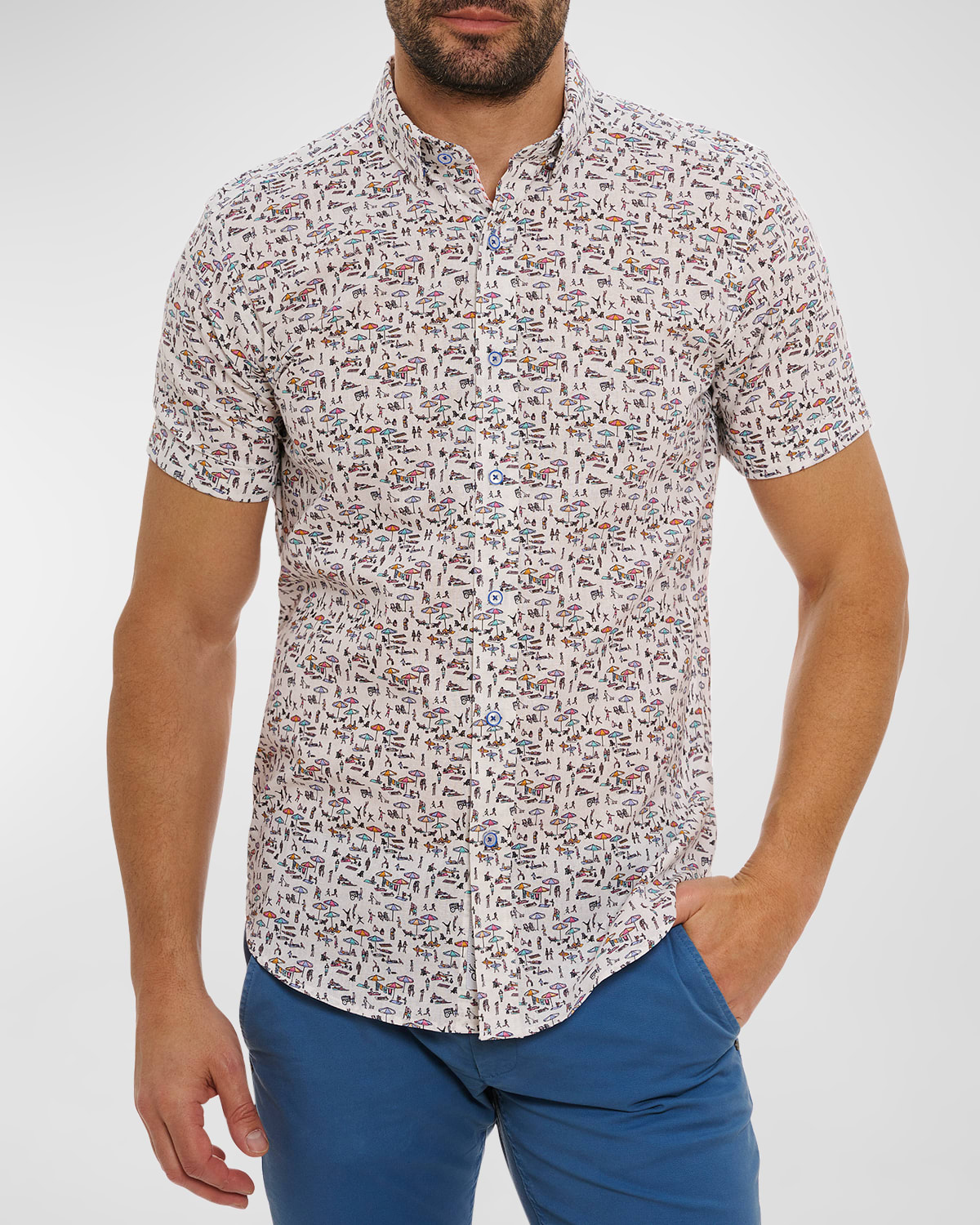 Shop Robert Graham Men's Beach Bound Short-sleeve Shirt In Multi