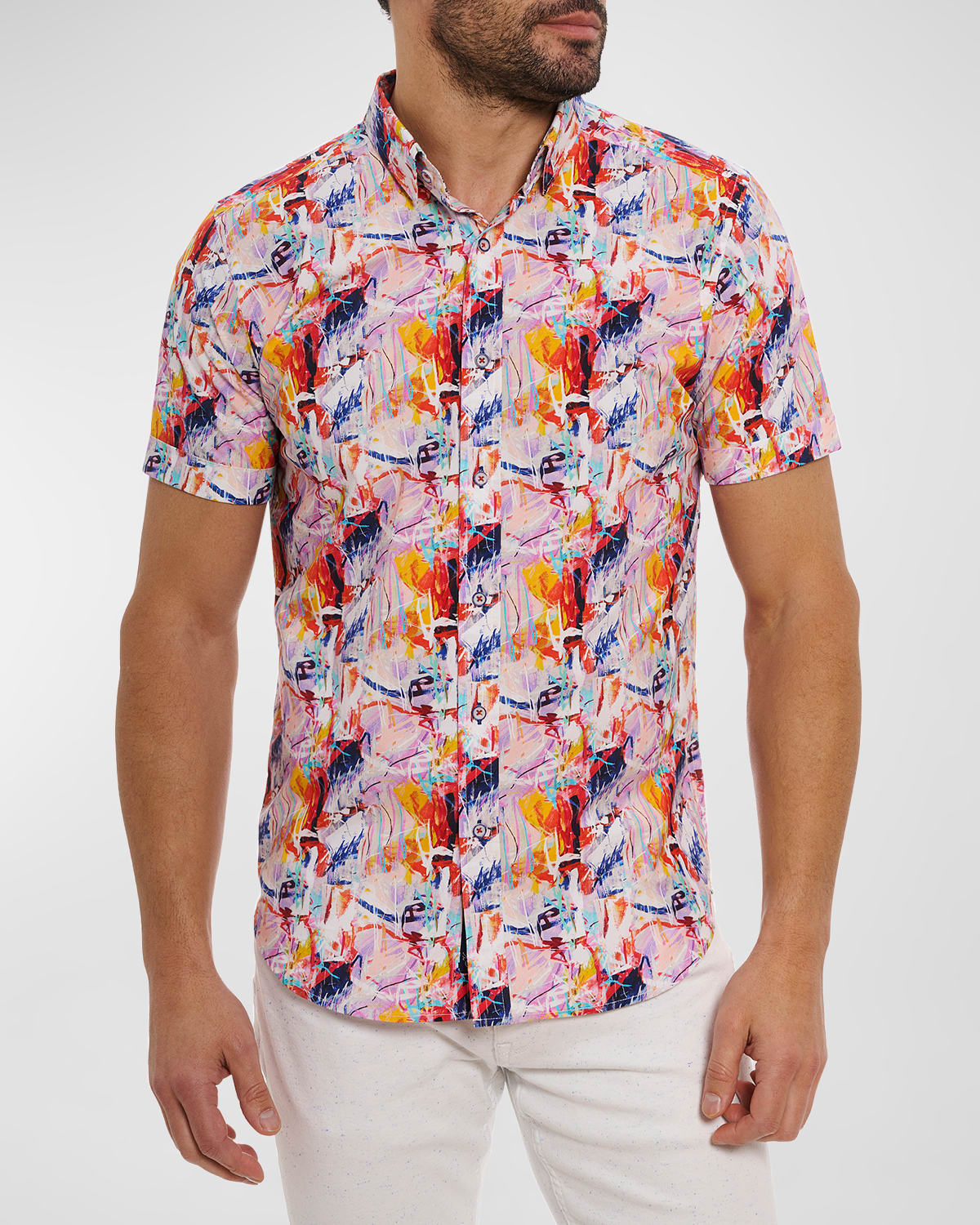 Shop Robert Graham Men's Ledger Short-sleeve Shirt In Multi