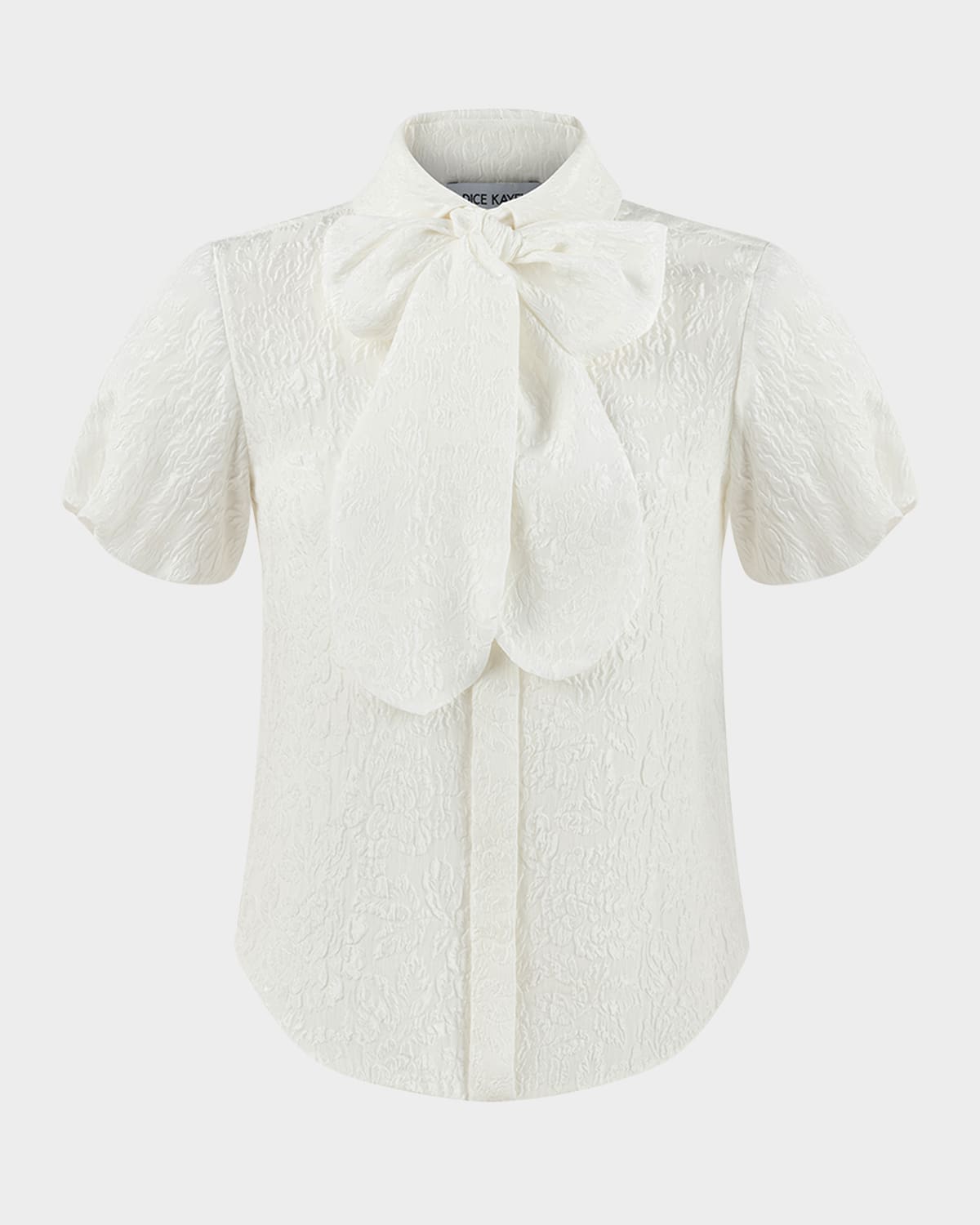 DICE KAYEK PUFF-SLEEVE COLLARED FIL COUPE SHIRT 