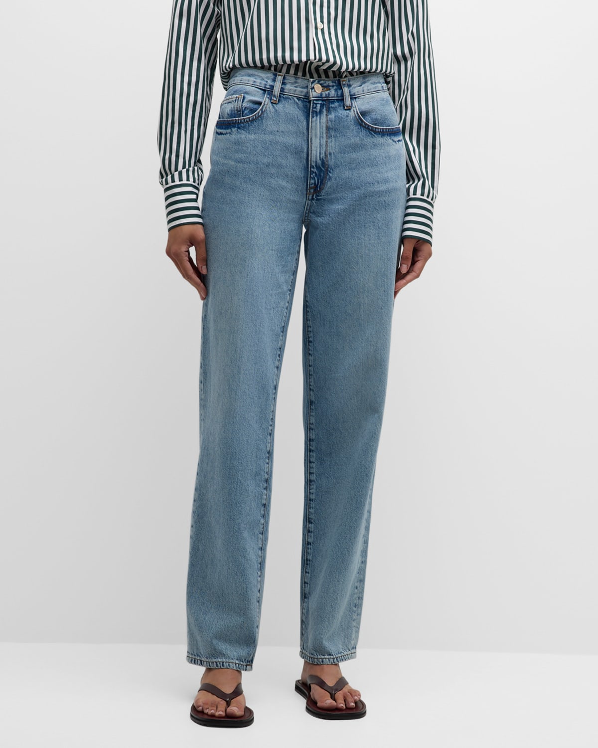 Shop Triarchy Birkin Mid-rise Straight-leg Jeans In Prime Indigo
