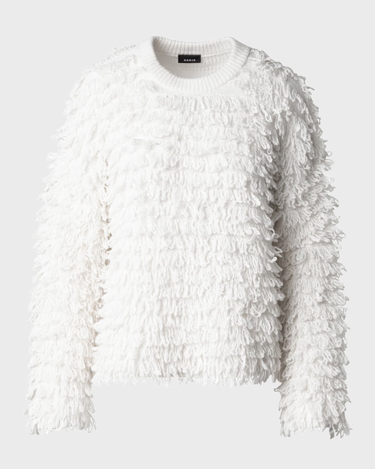 AKRIS CASHMERE AND WOOL LOOPS KNIT SWEATER 