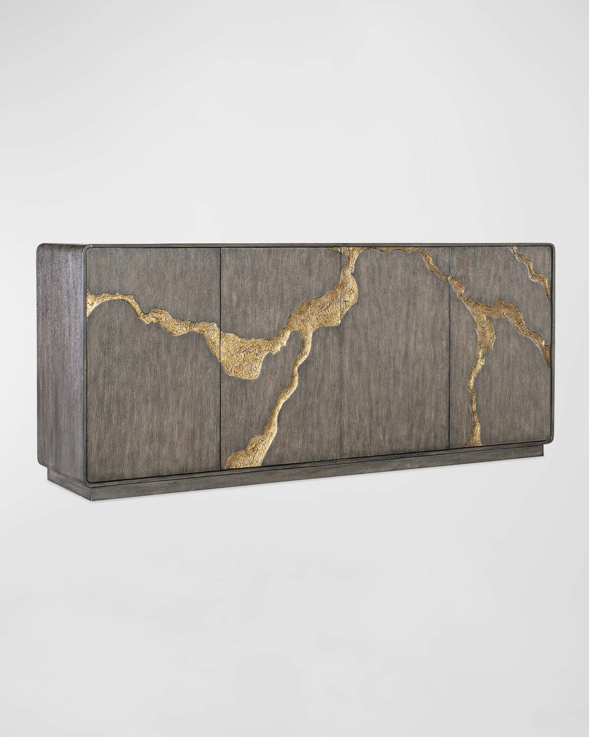 Shop Hooker Furniture Fissured Entertainment Credenza In Gray, Gold