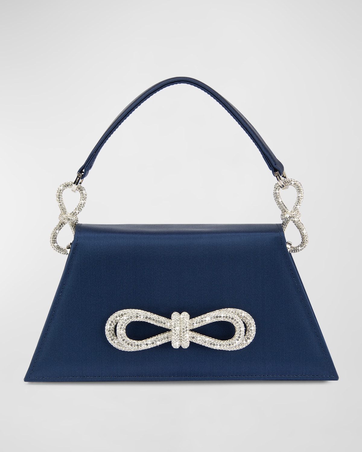 Samantha Embellished Bow Satin Top-Handle Bag