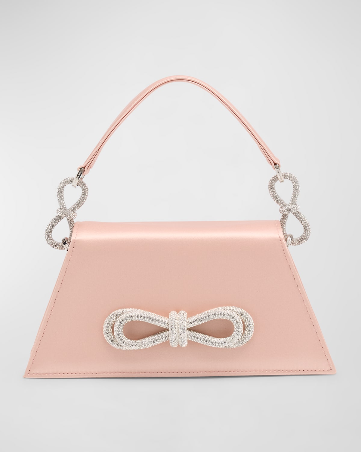 Samantha Bow Satin Top-Handle Bag