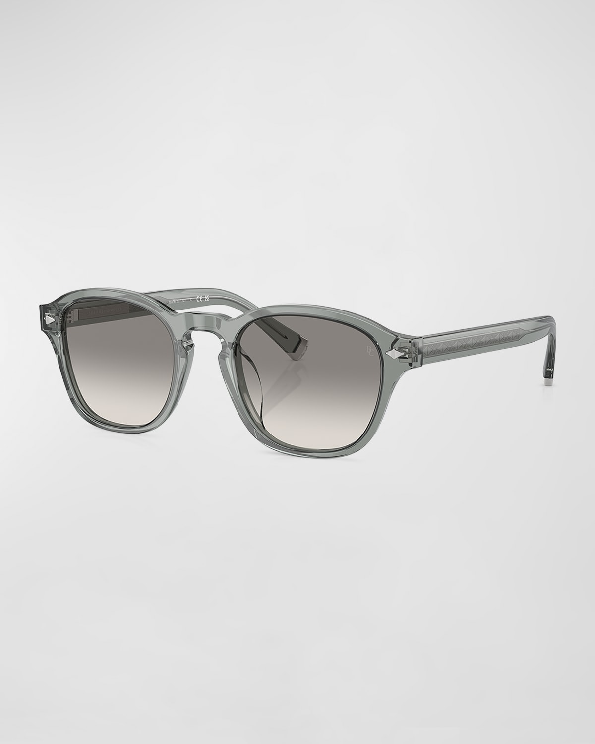 Brunello Cucinelli Men's Acetate Square Sunglasses In Dark Green