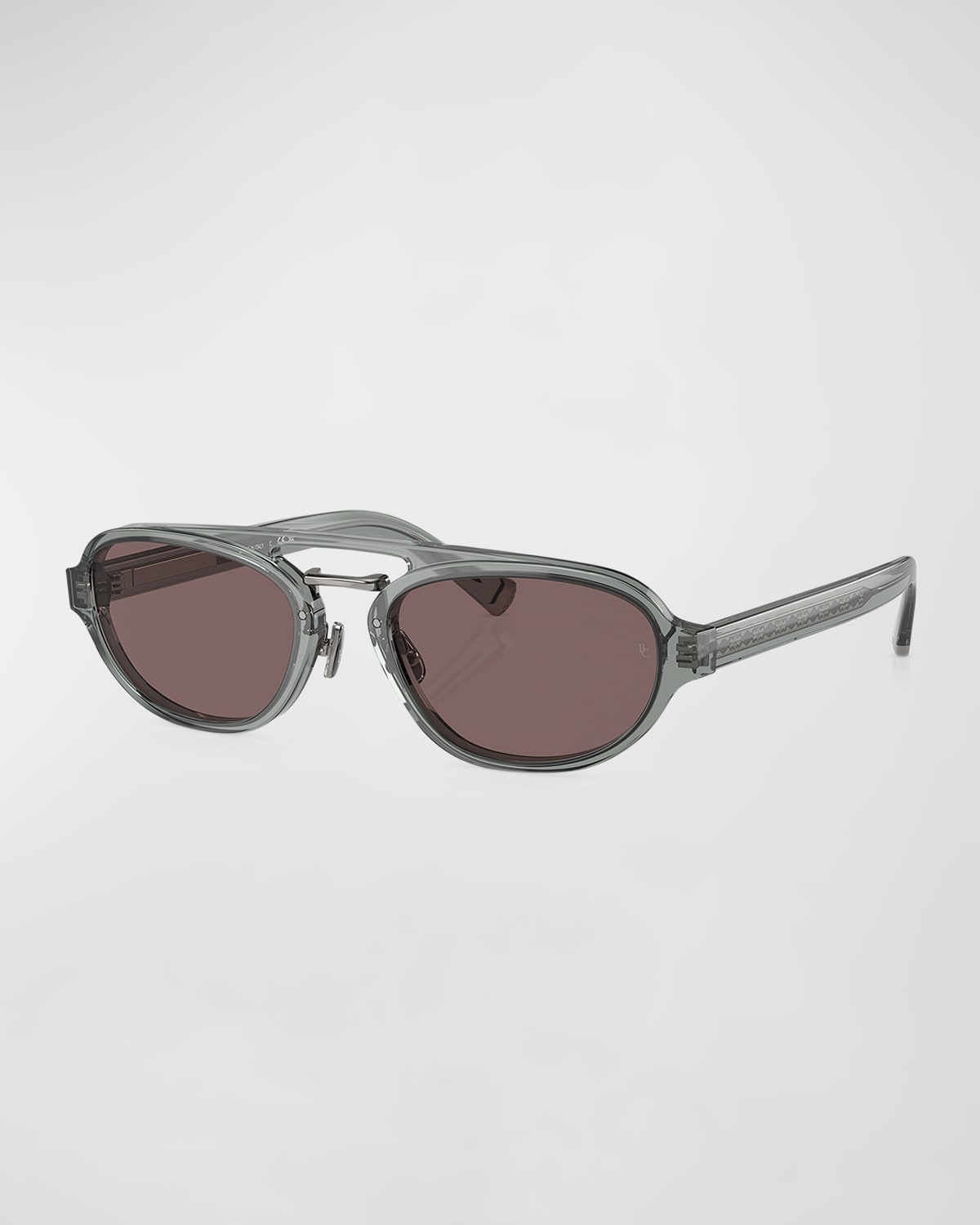Brunello Cucinelli Bc4008s Oval-frame Sunglasses In Grey