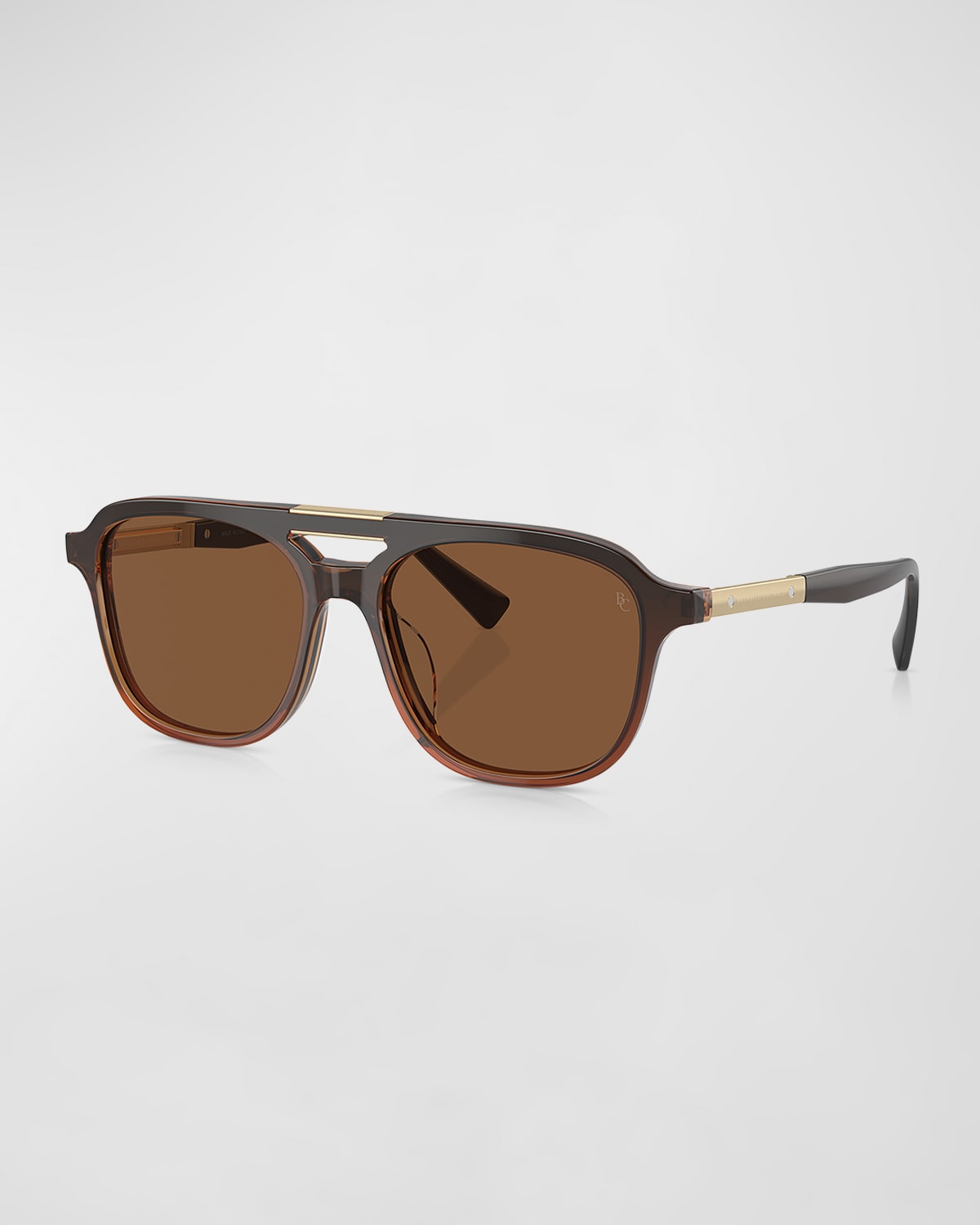 Brunello Cucinelli Men's Acetate Square Sunglasses In Brown