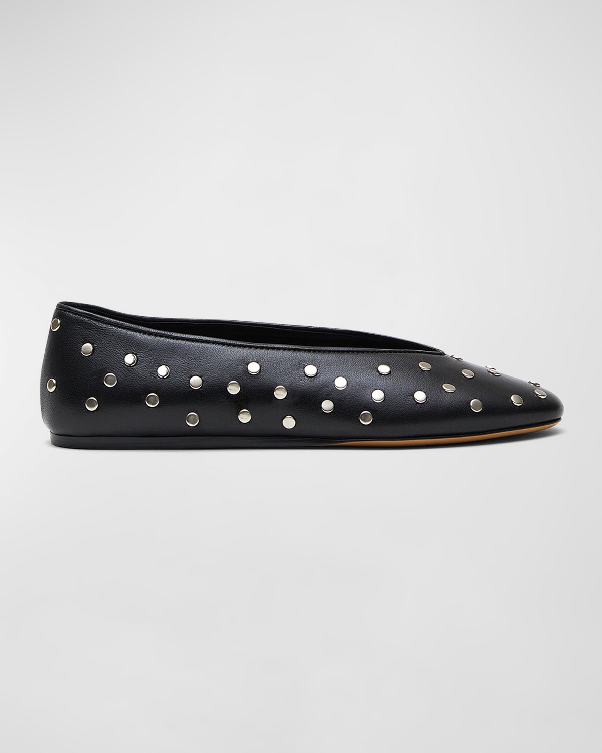 Le Monde Beryl Luna Stud-embellished Leather Ballerina Shoes In Black