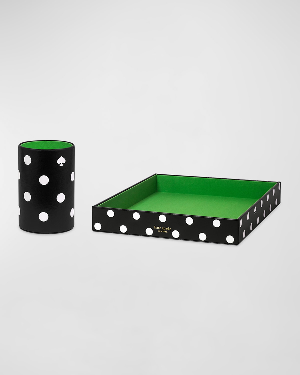 Shop Kate Spade Picture Dot Letter Tray And Pencil Cup Set In Black
