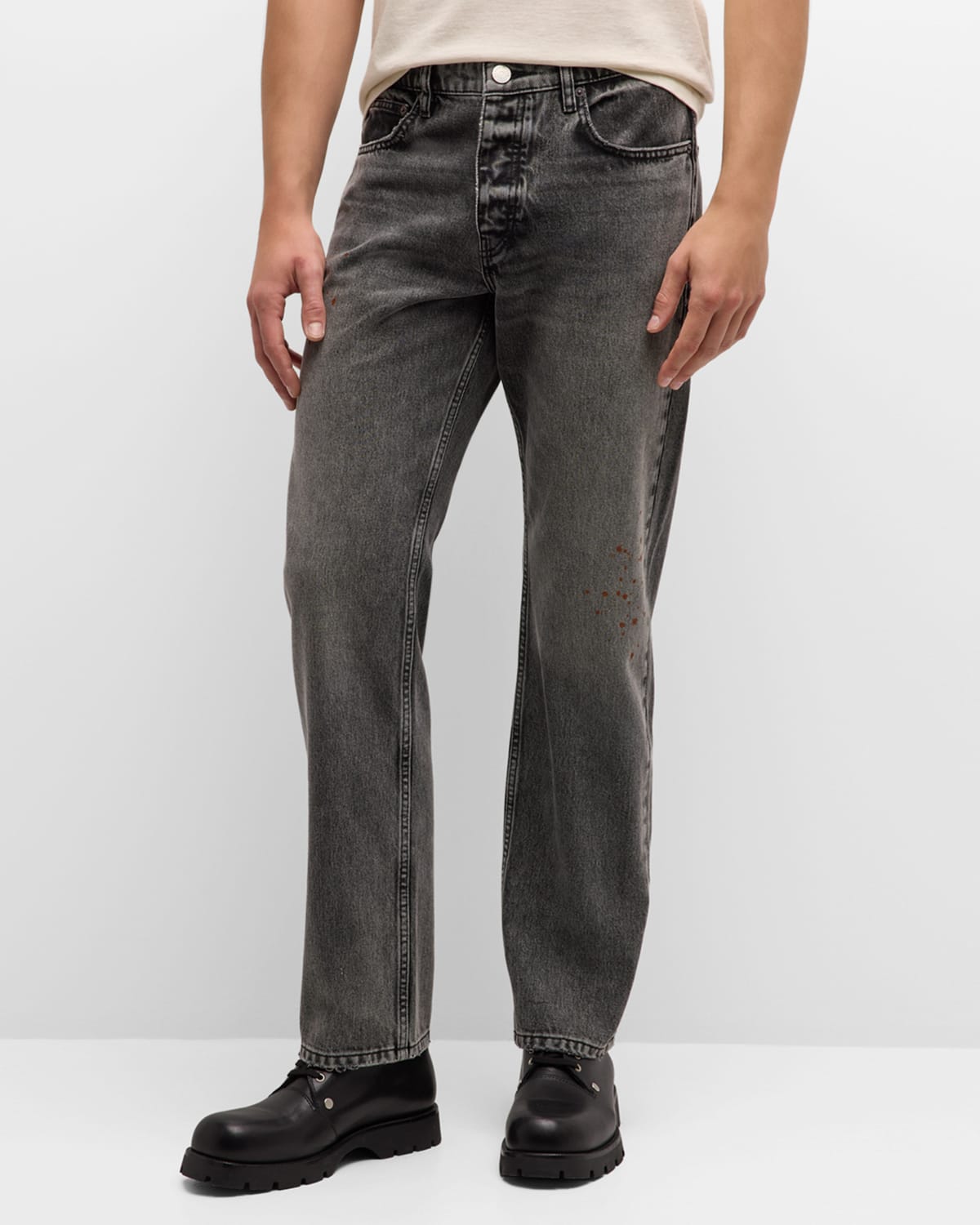 Shop Frame Men's Straight-leg Jeans In Dark Moon