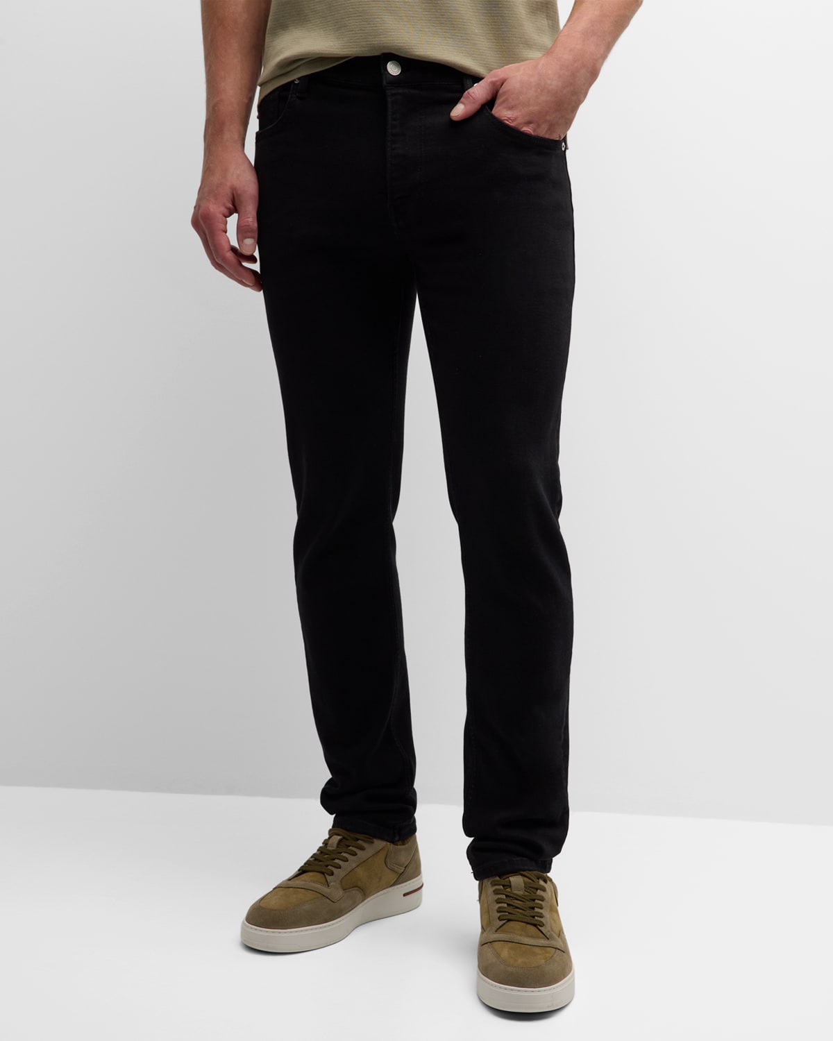 Shop Frame Men's Jetset Modern Straight Jeans In Black