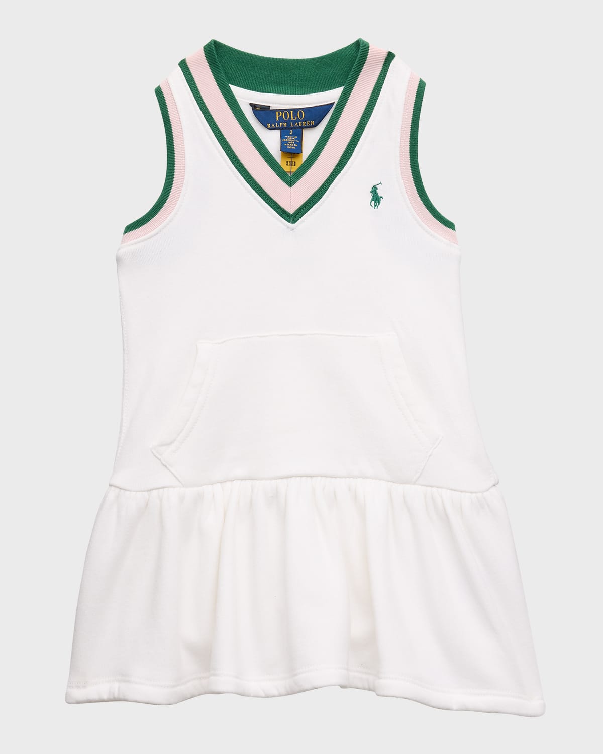 Ralph Lauren Kids' Girl's Sport Inspired Day Dress In White
