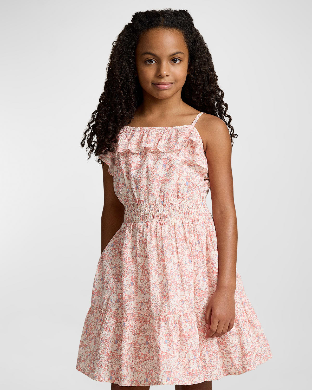 Ralph Lauren Kids' Girl's Floral-print Day Dress In Echelle Floral