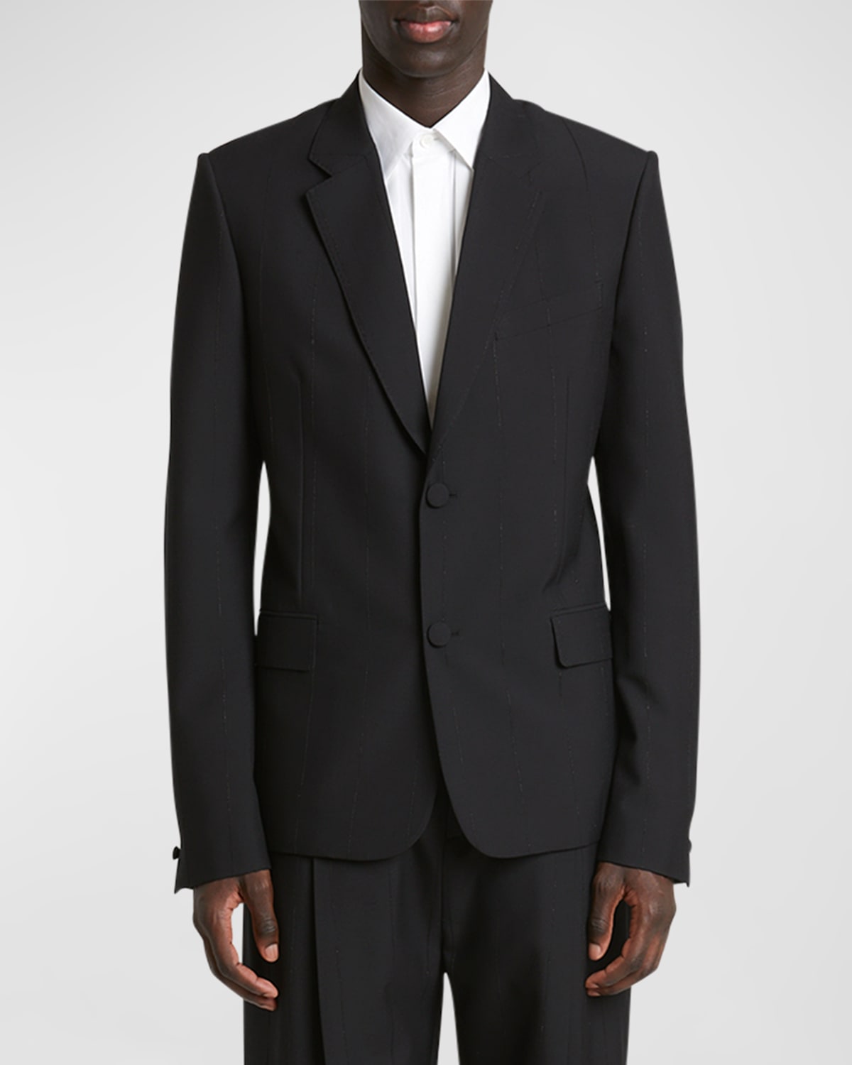 Shop Givenchy Men's Striped Sport Coat In Black