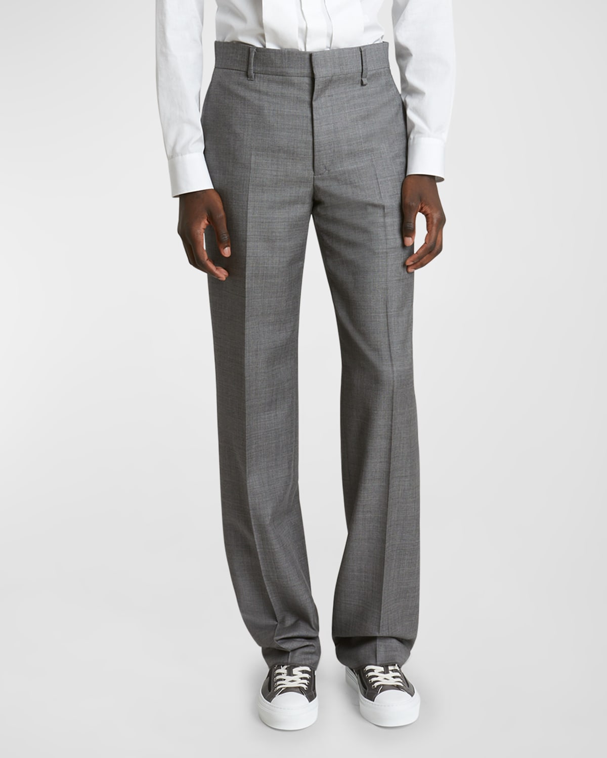 Shop Givenchy Men's 4g Wool Trousers In Black/white