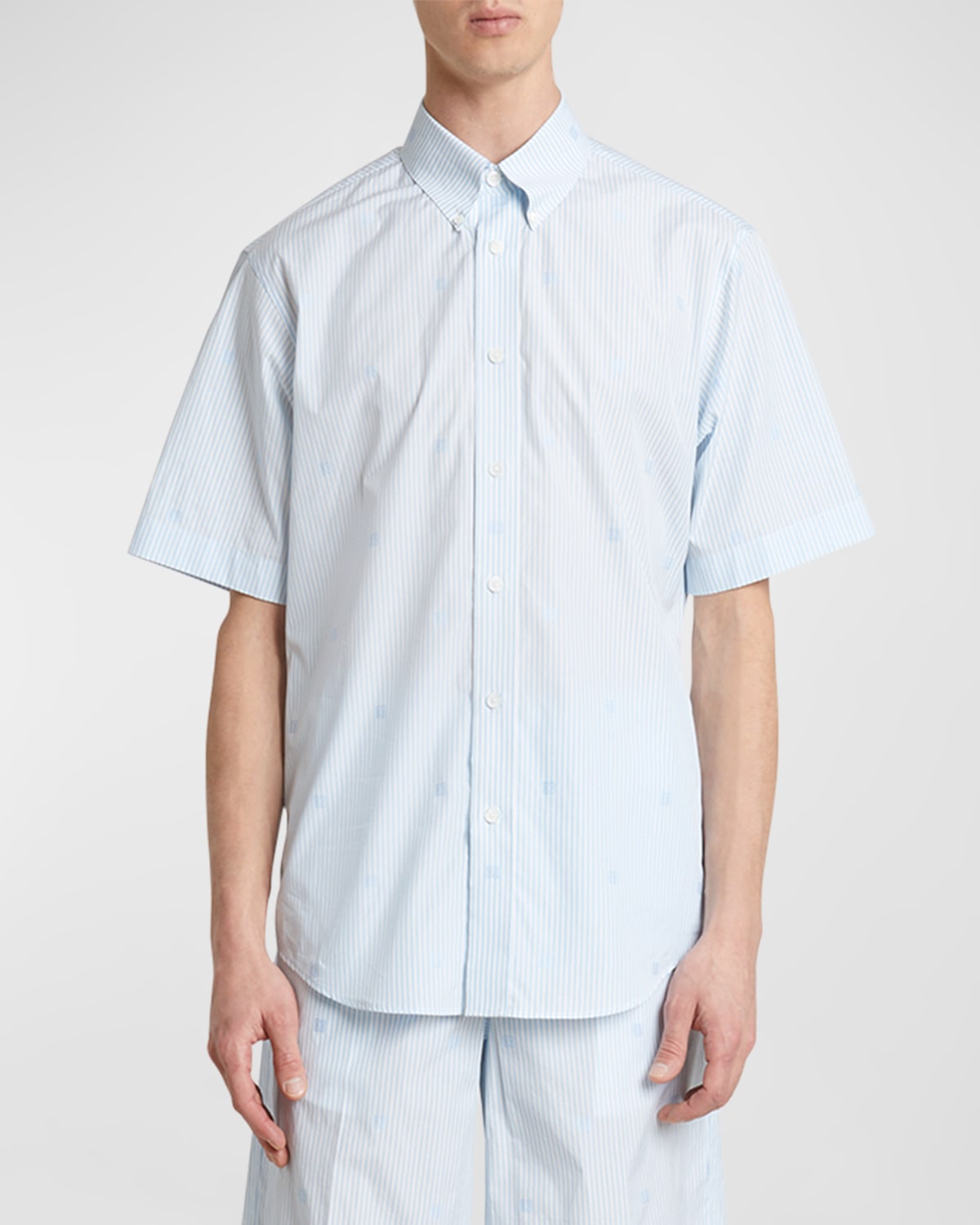 Shop Givenchy Men's Inkjet Sport Shirt In Sky Blue