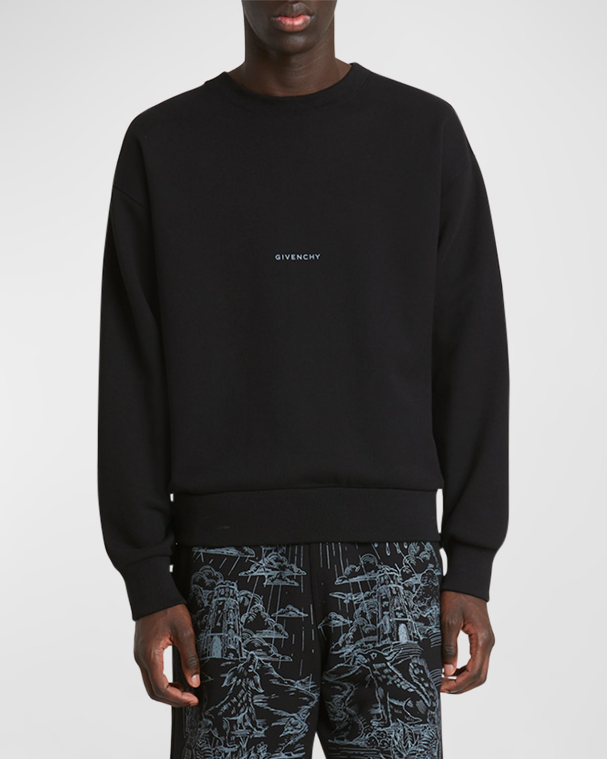 Givenchy Men's Boxy Graphic Sweatshirt In Black