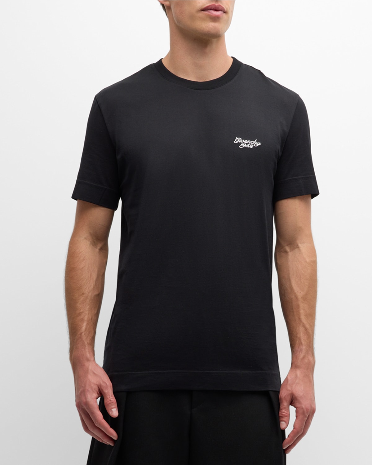 Shop Givenchy Men's Slim-fit Logo T-shirt In Black