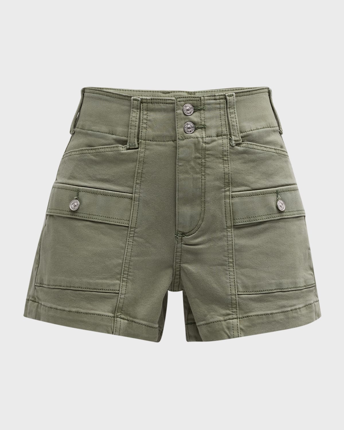 Shop Paige Olivia Cargo Shorts In Vintage Sweet Succulent