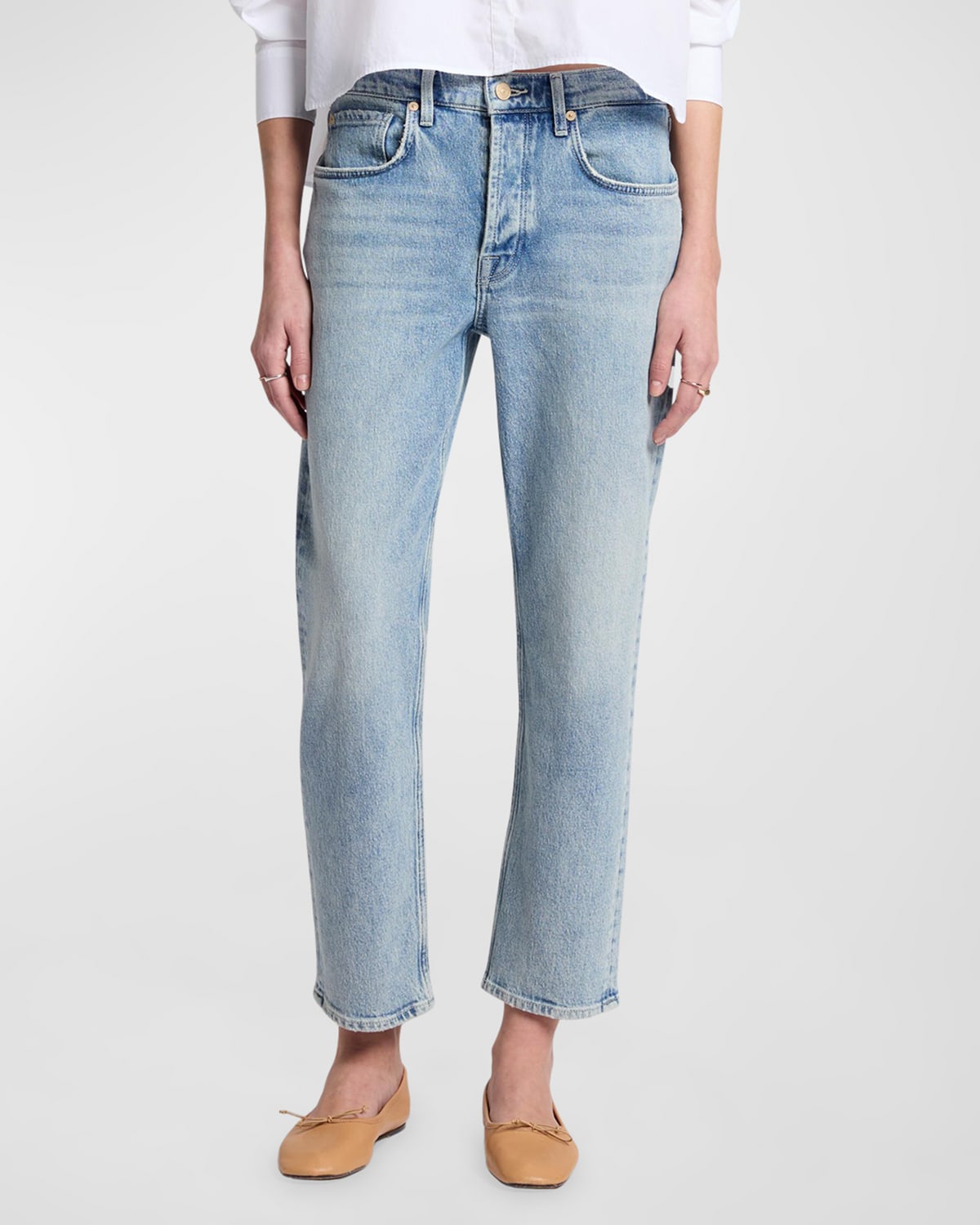 7 For All Mankind Julia Boyfriend Jeans With Embroidered Hearts In Serenade
