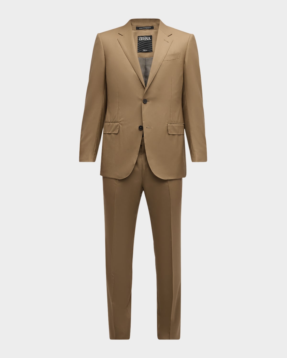 Zegna Men's Trofeo Sartorial Suit In Md Bge Sld