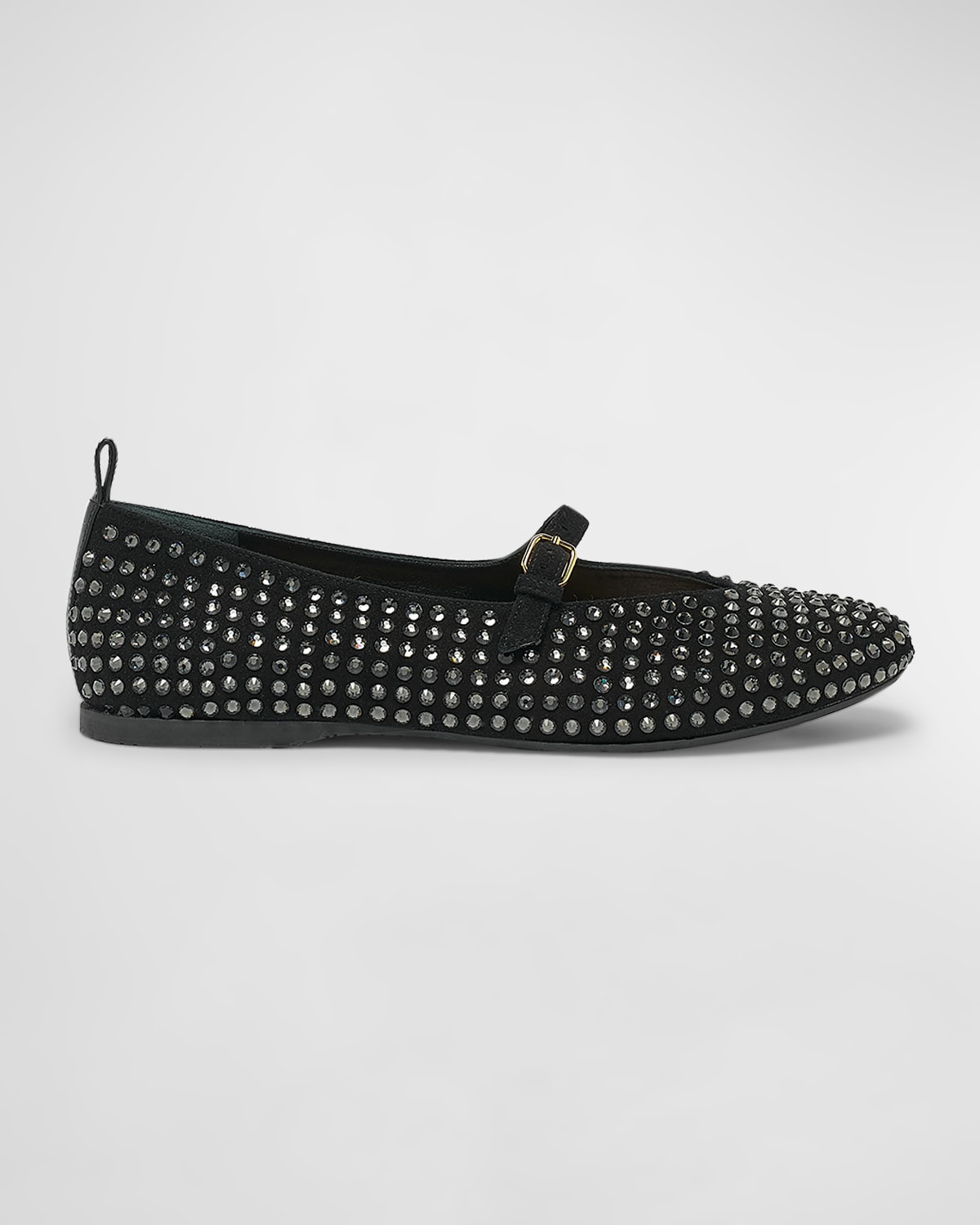 Jw Anderson Black Suede Mary Jane Ballerina Flats In Black