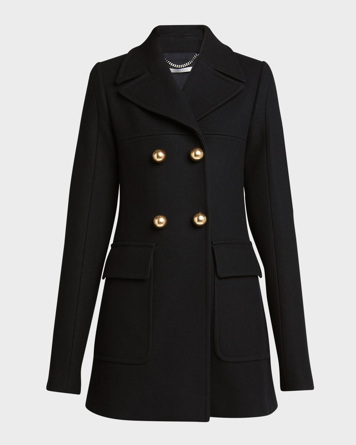 Stella Mccartney + Net Sustain Double-breasted Wool Jacket In Ink