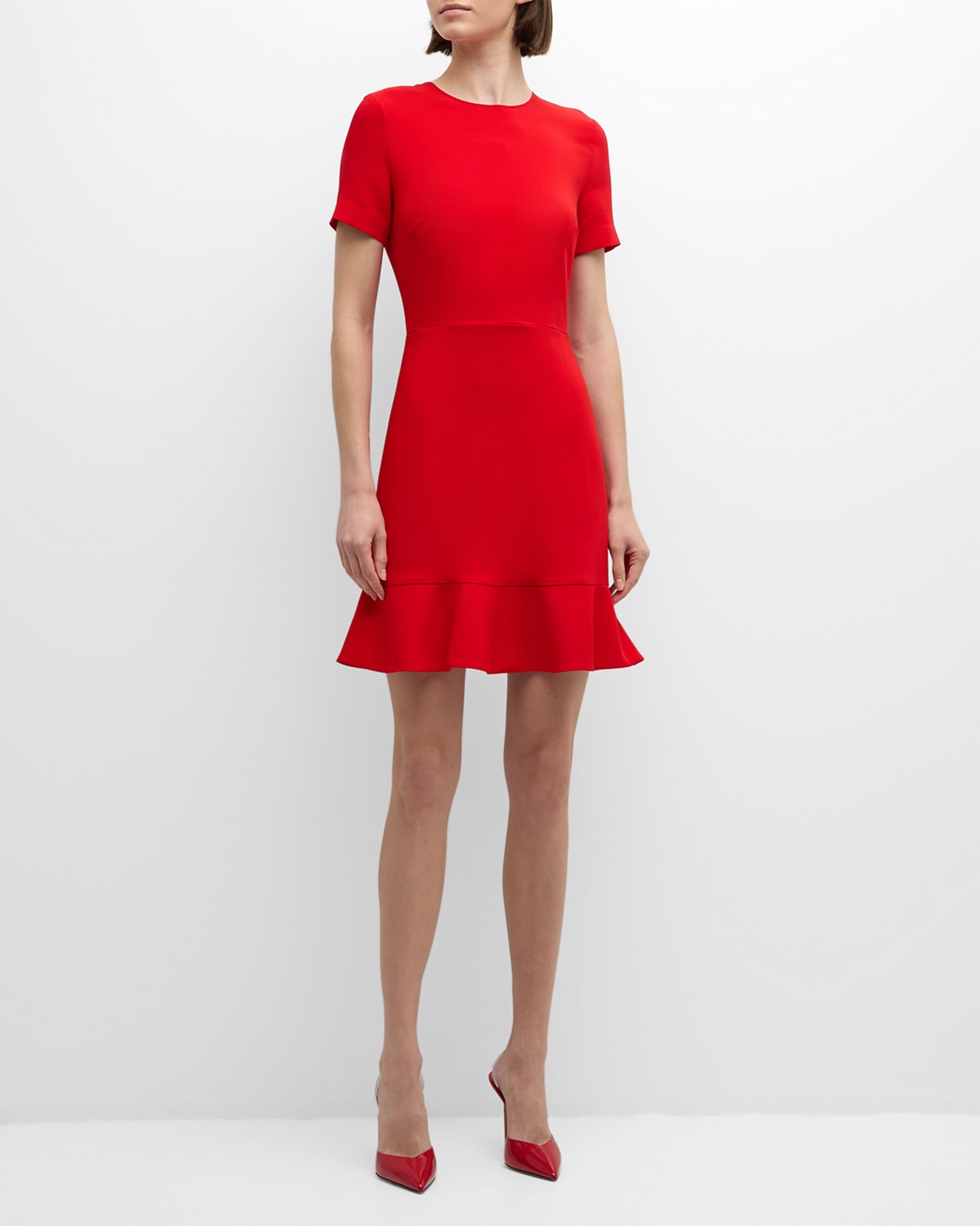 Stella Mccartney Iconic Mini Dress With Flounce Hem In Red