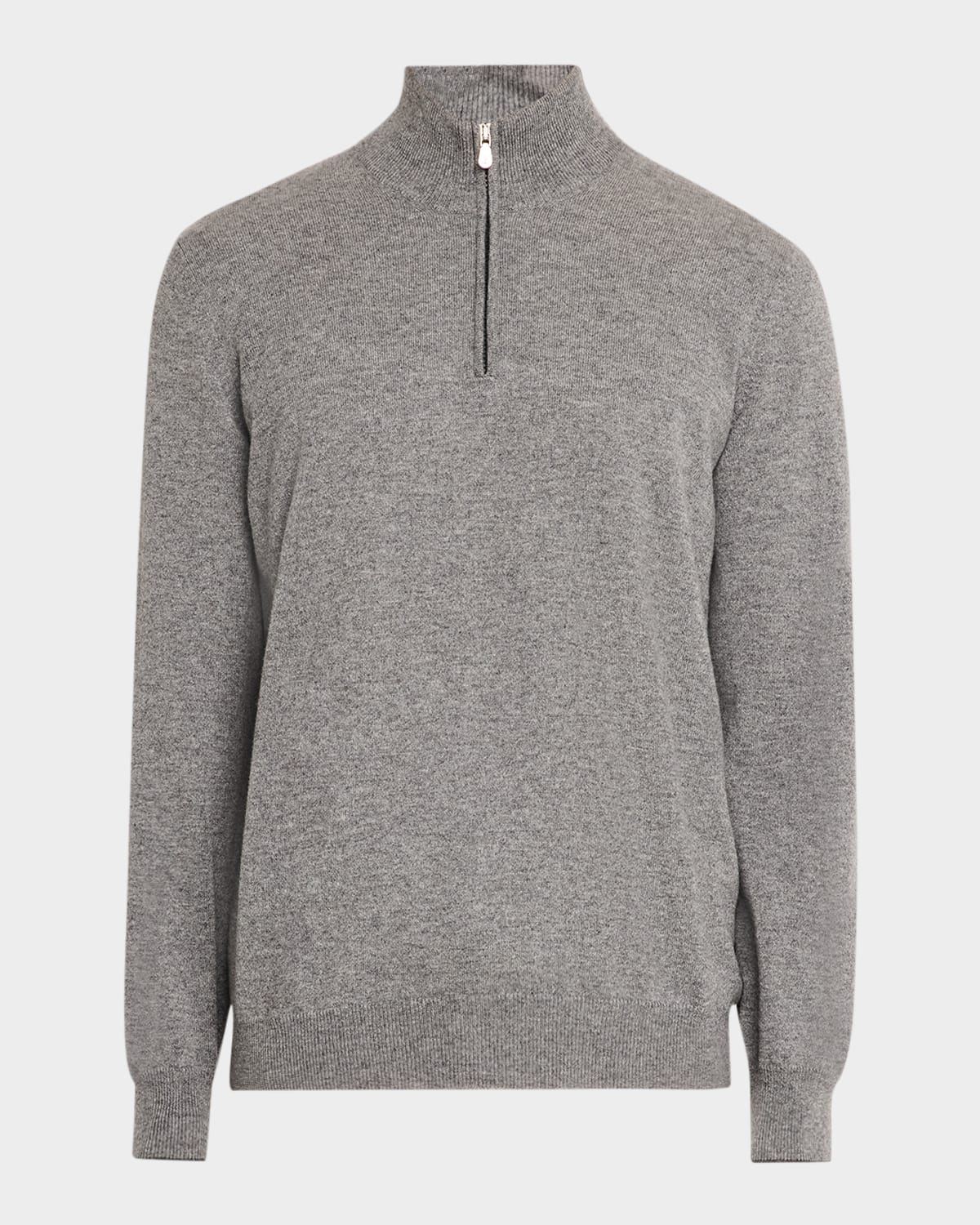 Brunello Cucinelli Cashmere Quarter Zip Sweater In Dark Grey